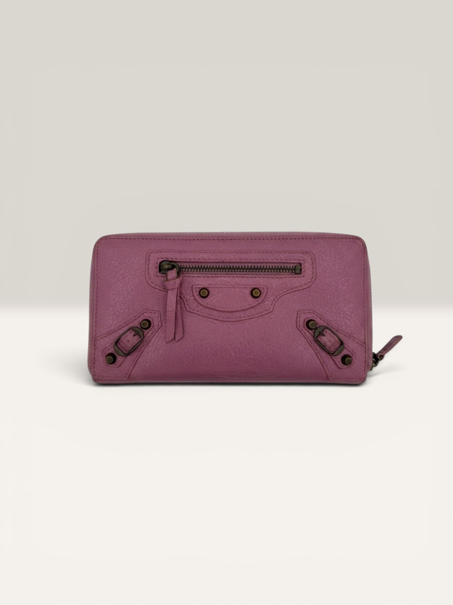 Balenciaga Le City Continental Zip Around Wallet - Hot Pink Lambskin