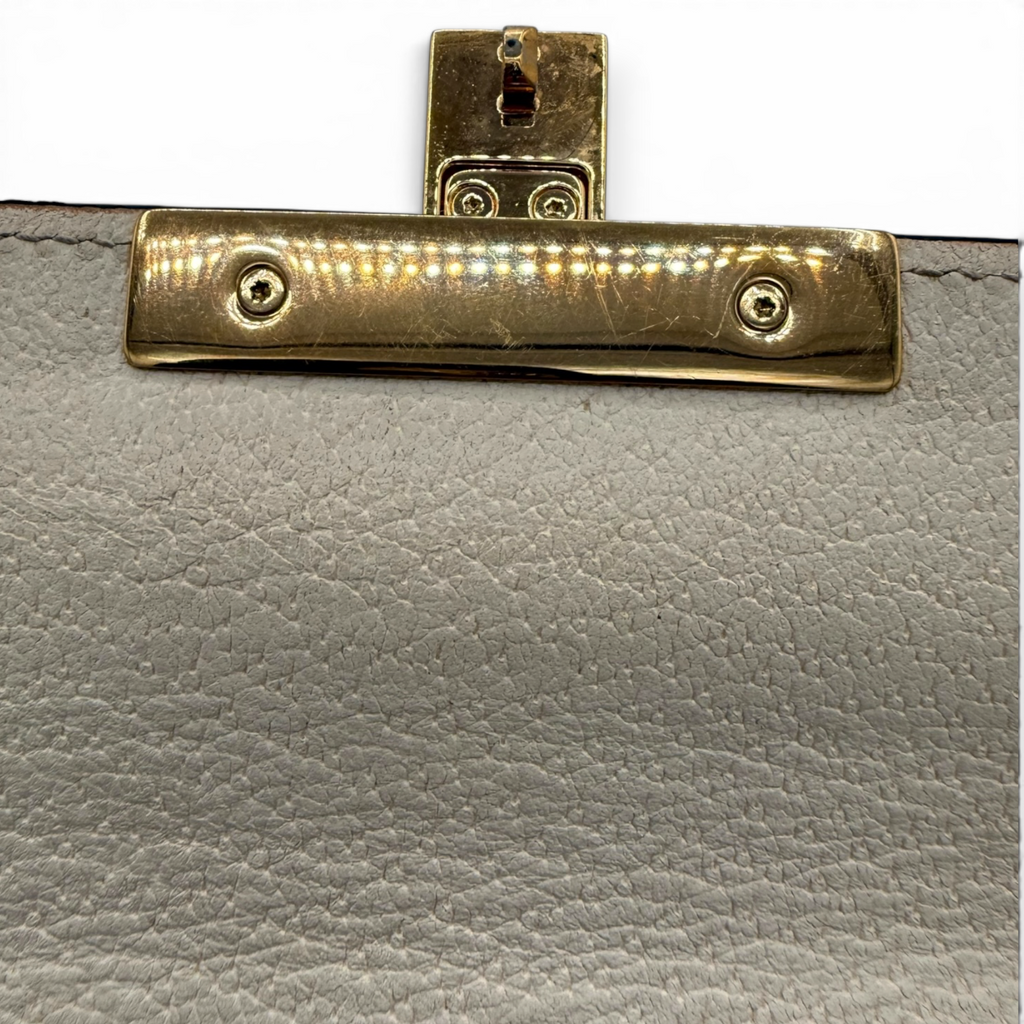 Gucci Bee Star Padlock Leather Chain Shoulder Bag Ivory Gold