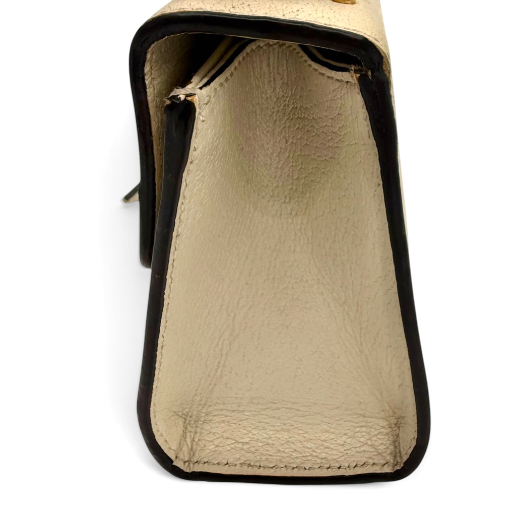 Gucci Bee Star Padlock Leather Chain Shoulder Bag Ivory Gold
