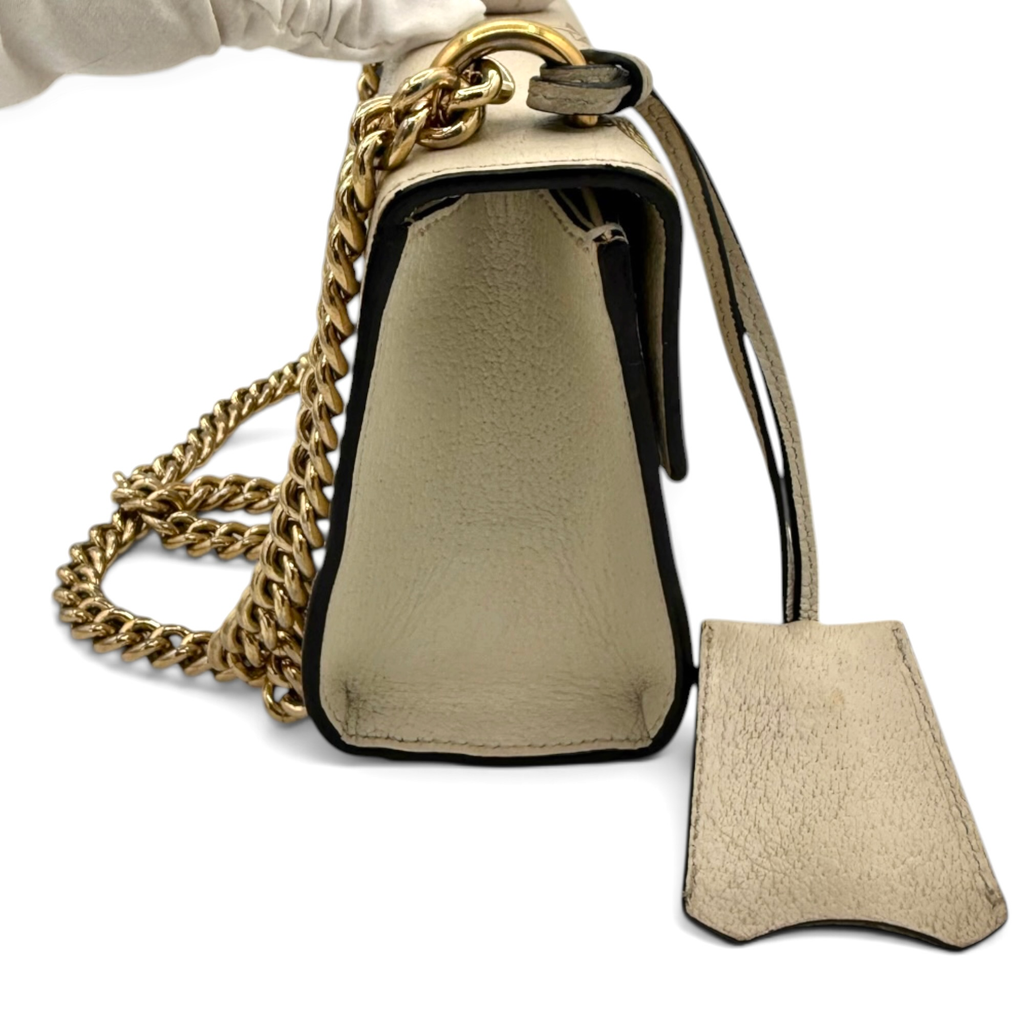 Gucci Bee Star Padlock Leather Chain Shoulder Bag Ivory Gold