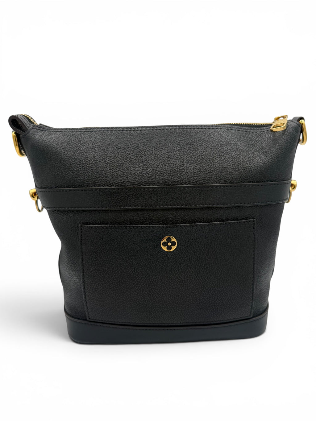 Louis Vuitton Black Grained Calfskin Cruiser PM Bag w/ Two Straps
