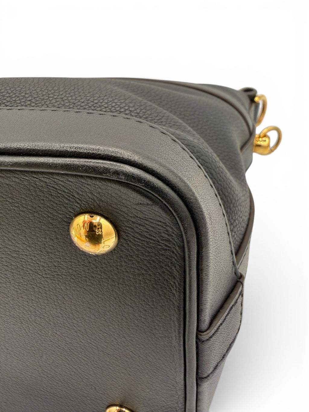 Louis Vuitton Black Grained Calfskin Cruiser PM Bag w/ Two Straps