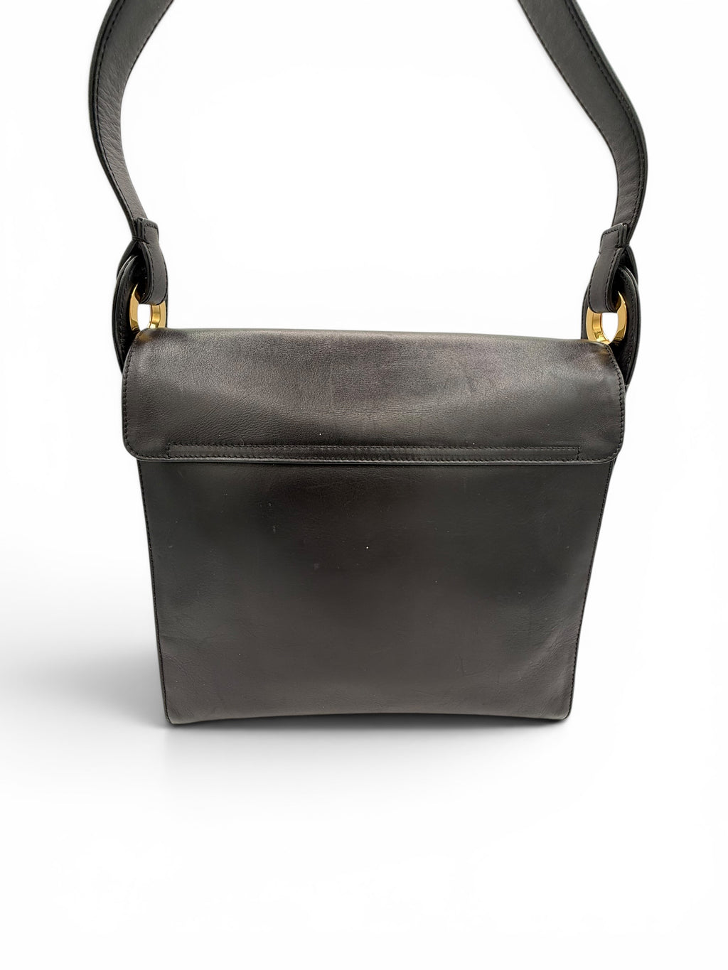 Gianni Versace Black Medusa Leather Shoulder Bag - Vintage
