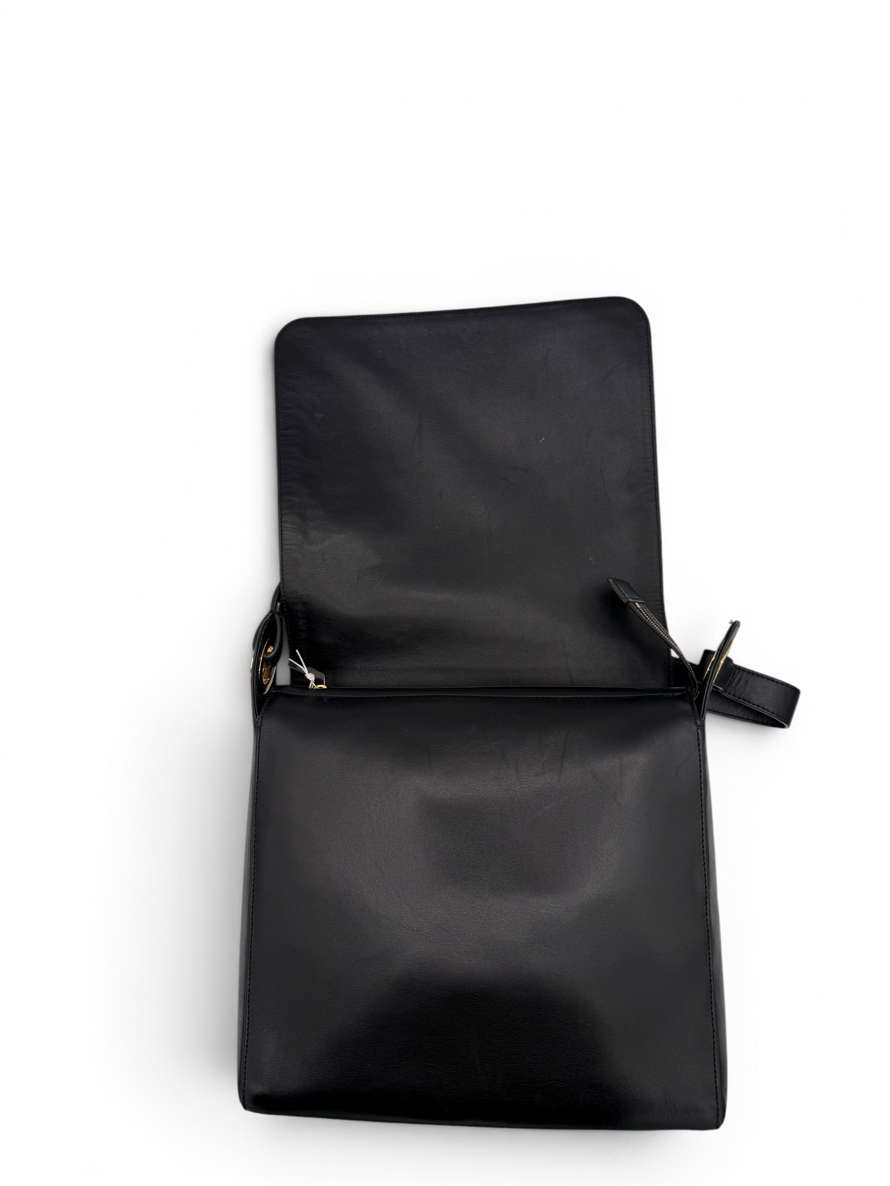 Gianni Versace Black Medusa Leather Shoulder Bag - Vintage