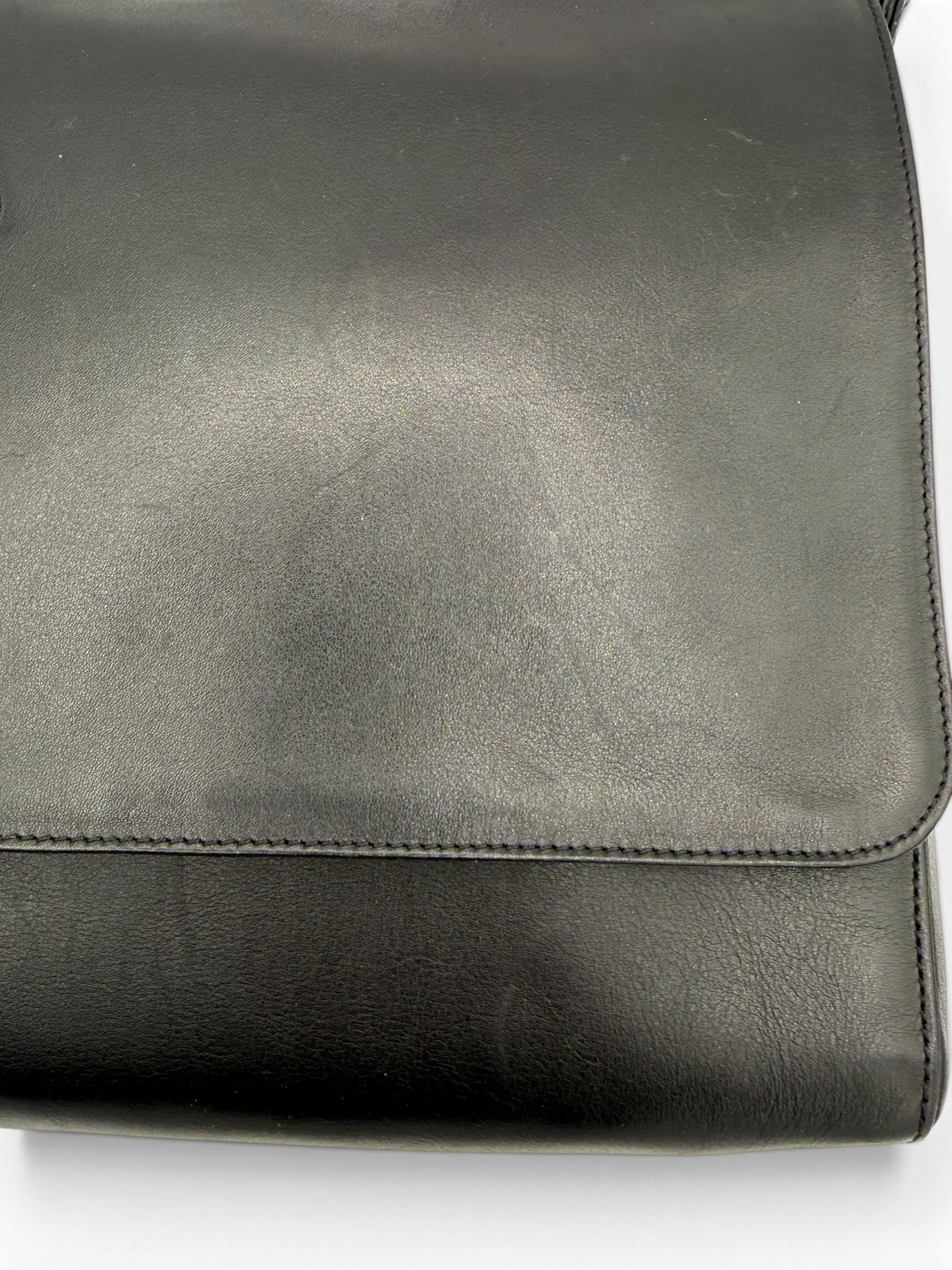 Gianni Versace Black Medusa Leather Shoulder Bag - Vintage