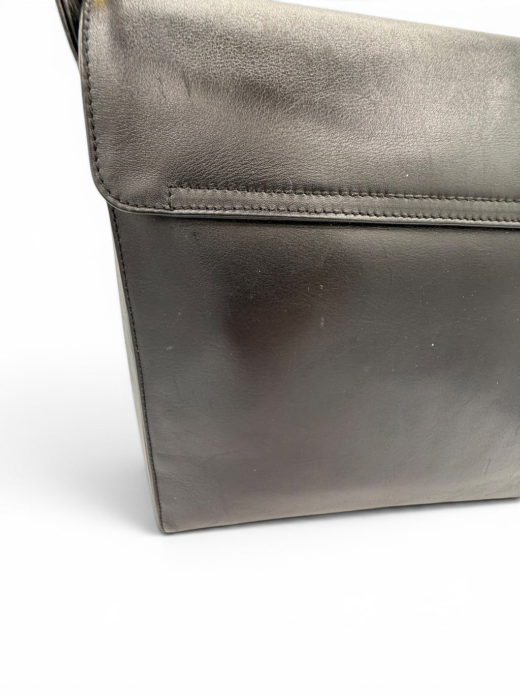 Gianni Versace Black Medusa Leather Shoulder Bag - Vintage