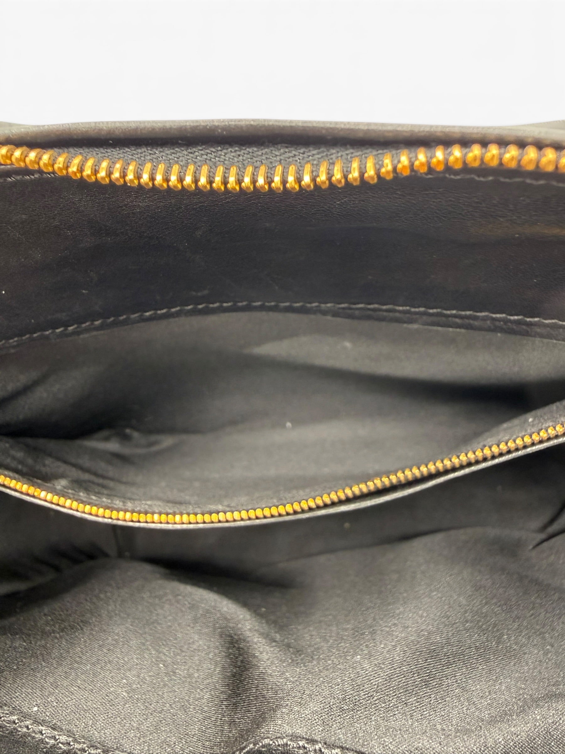 Gianni Versace Black Medusa Leather Shoulder Bag - Vintage