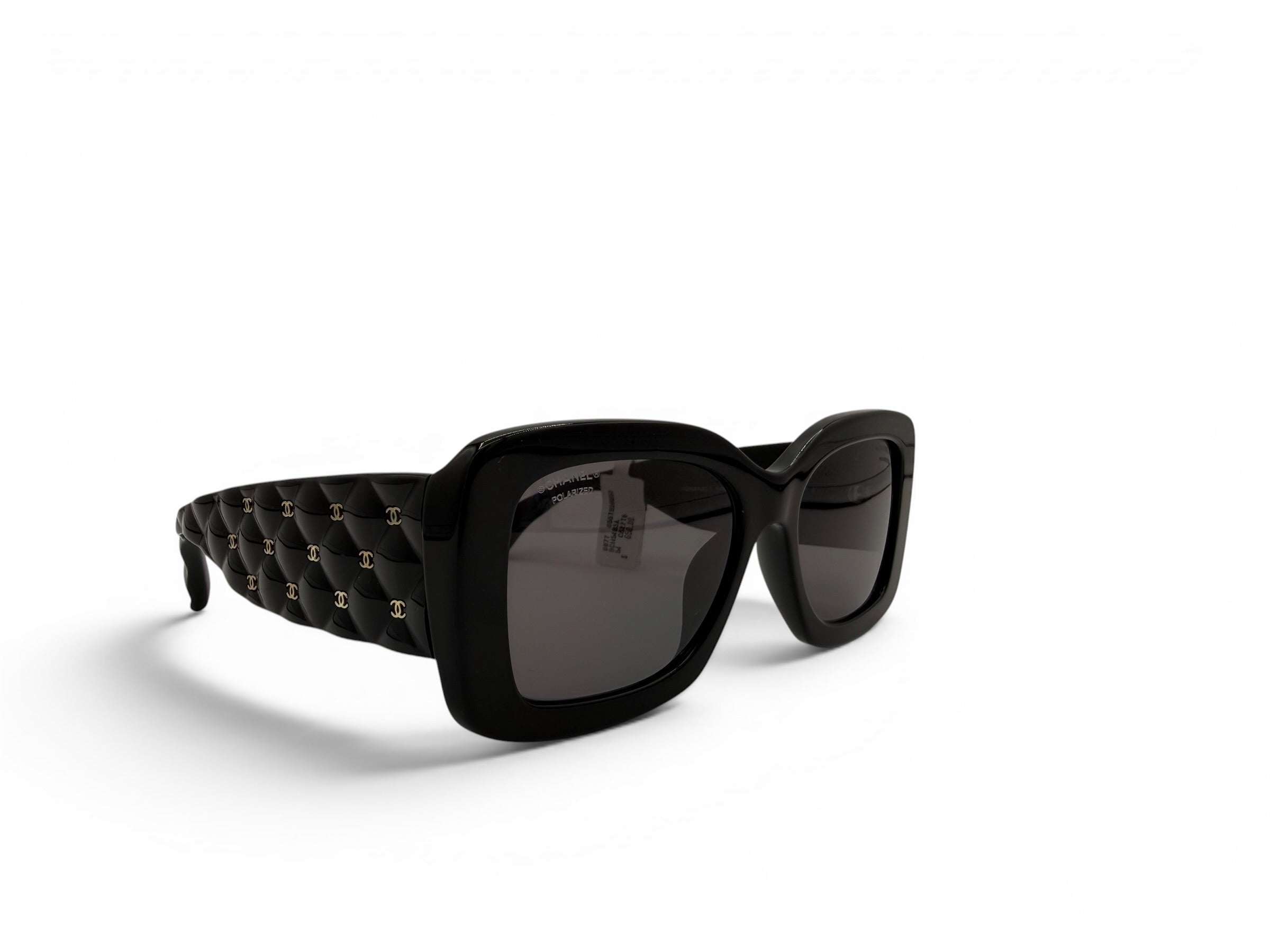 Chanel 5483-A Black Polarized Quilted CC Oversized Sunglasses