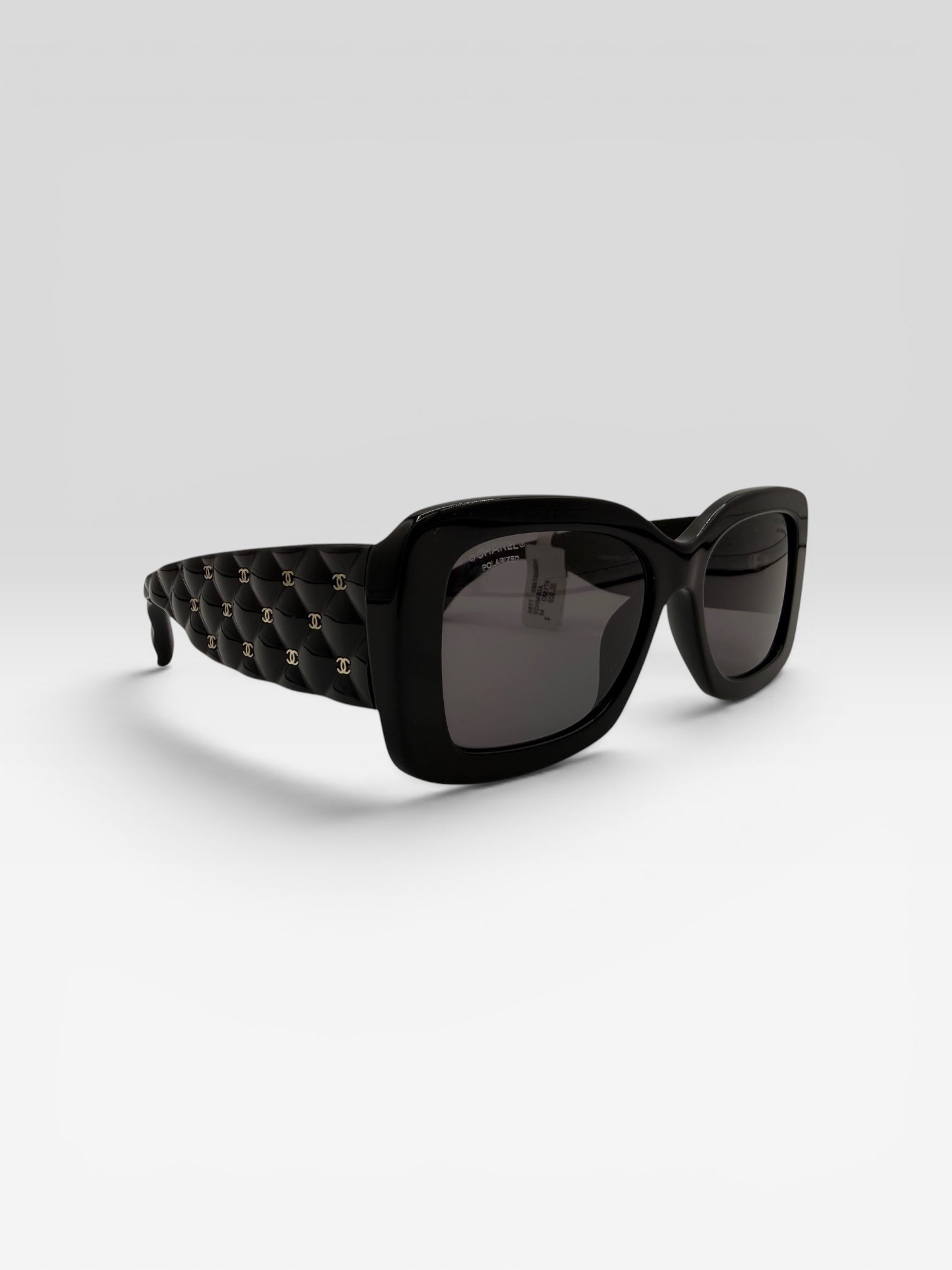 Chanel 5483-A Black Polarized Quilted CC Oversized Sunglasses