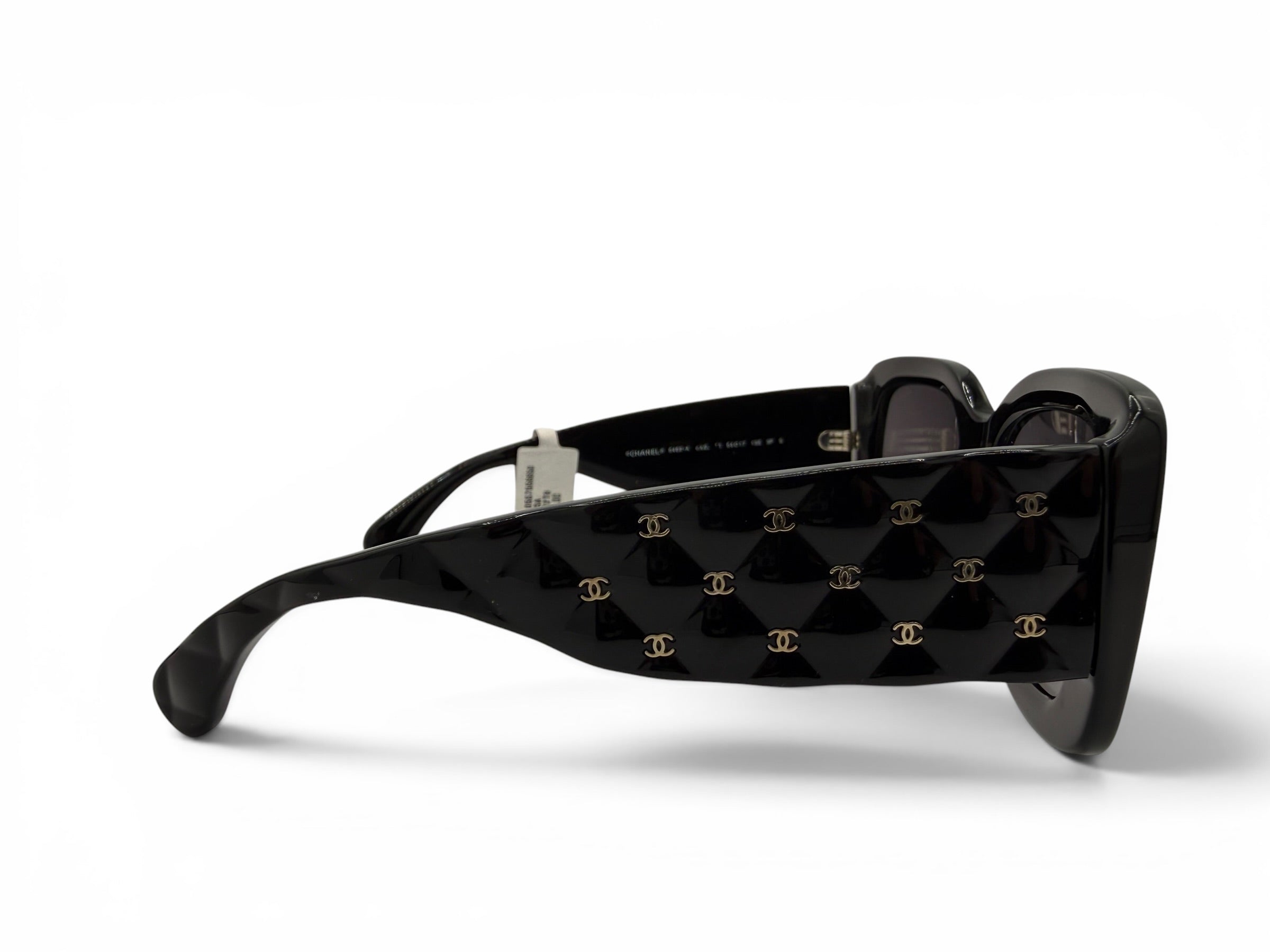 Chanel 5483-A Black Polarized Quilted CC Oversized Sunglasses