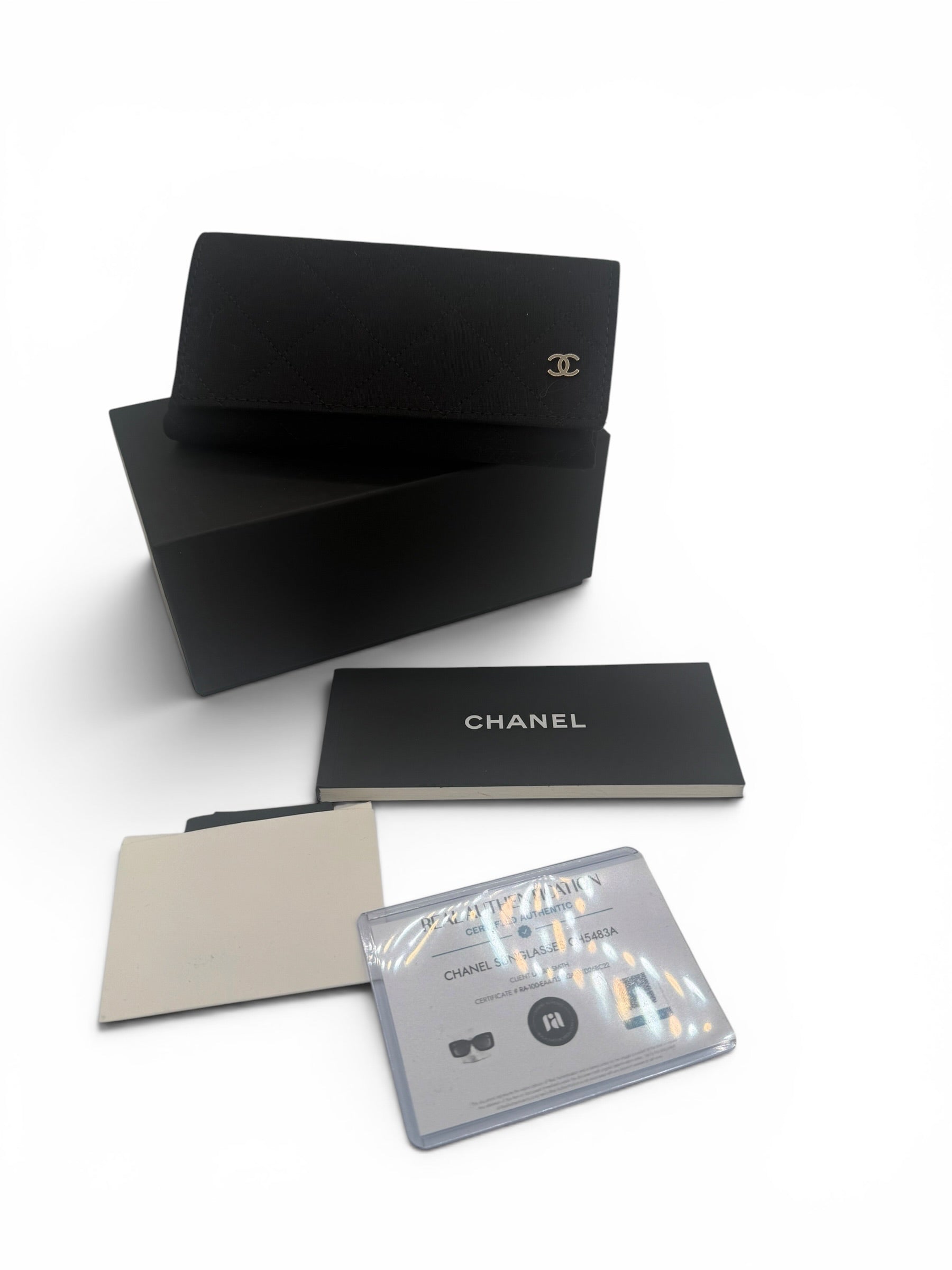 Chanel 5483-A Black Polarized Quilted CC Oversized Sunglasses