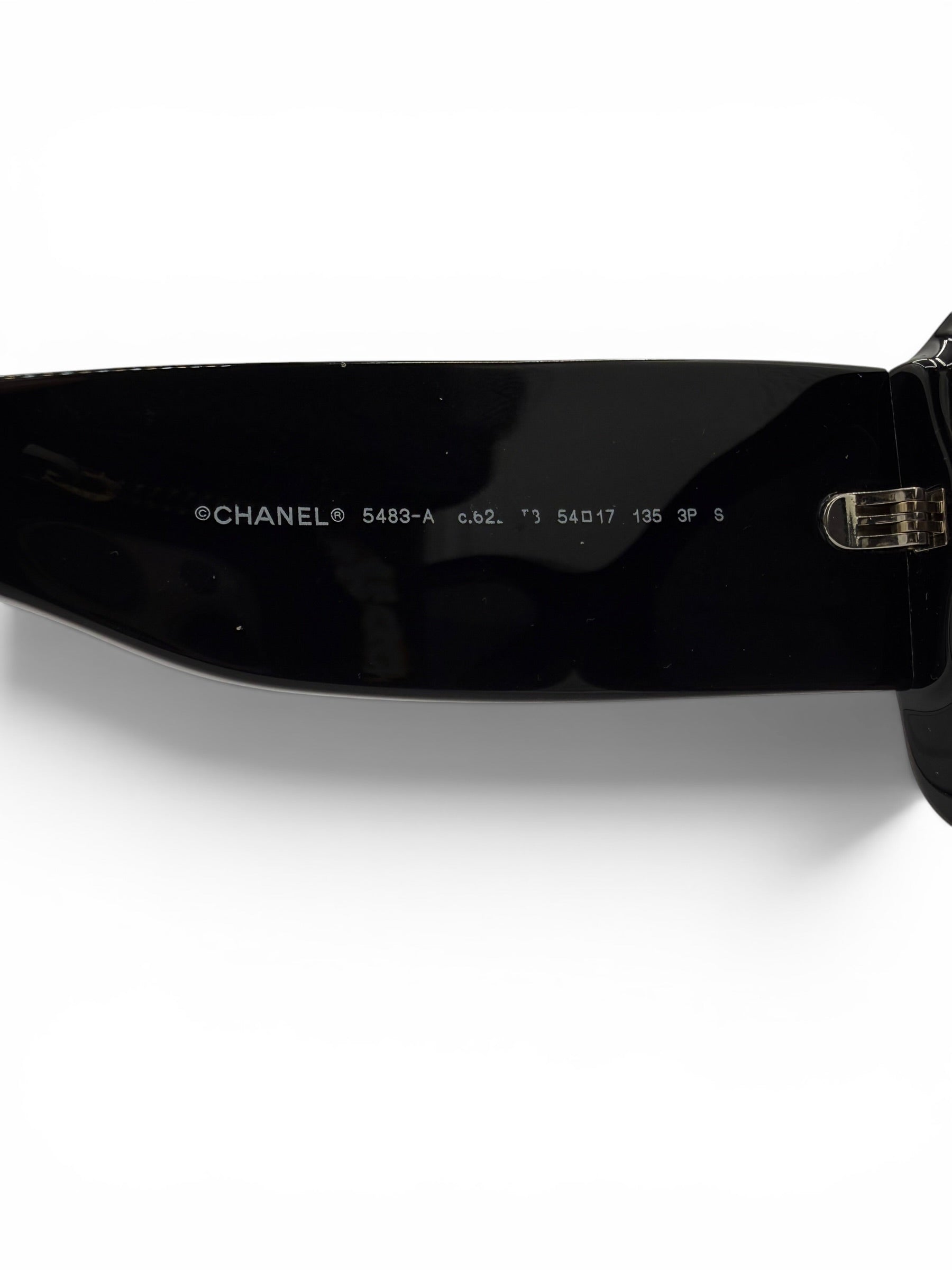 Chanel 5483-A Black Polarized Quilted CC Oversized Sunglasses