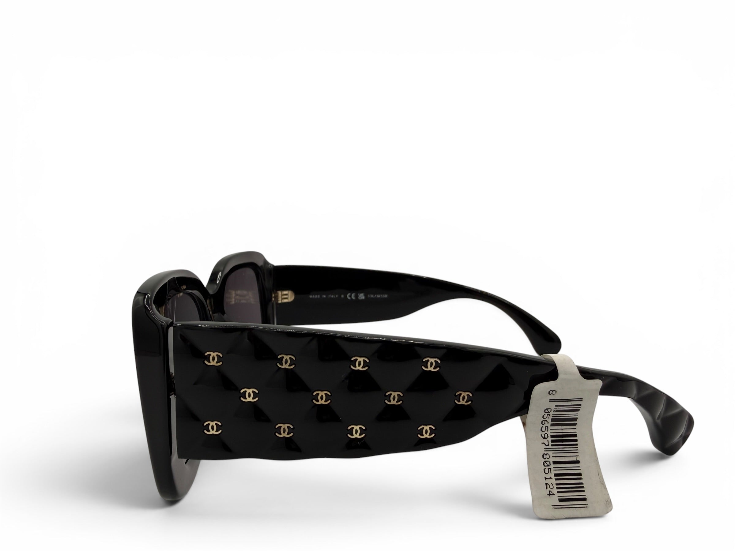 Chanel 5483-A Black Polarized Quilted CC Oversized Sunglasses