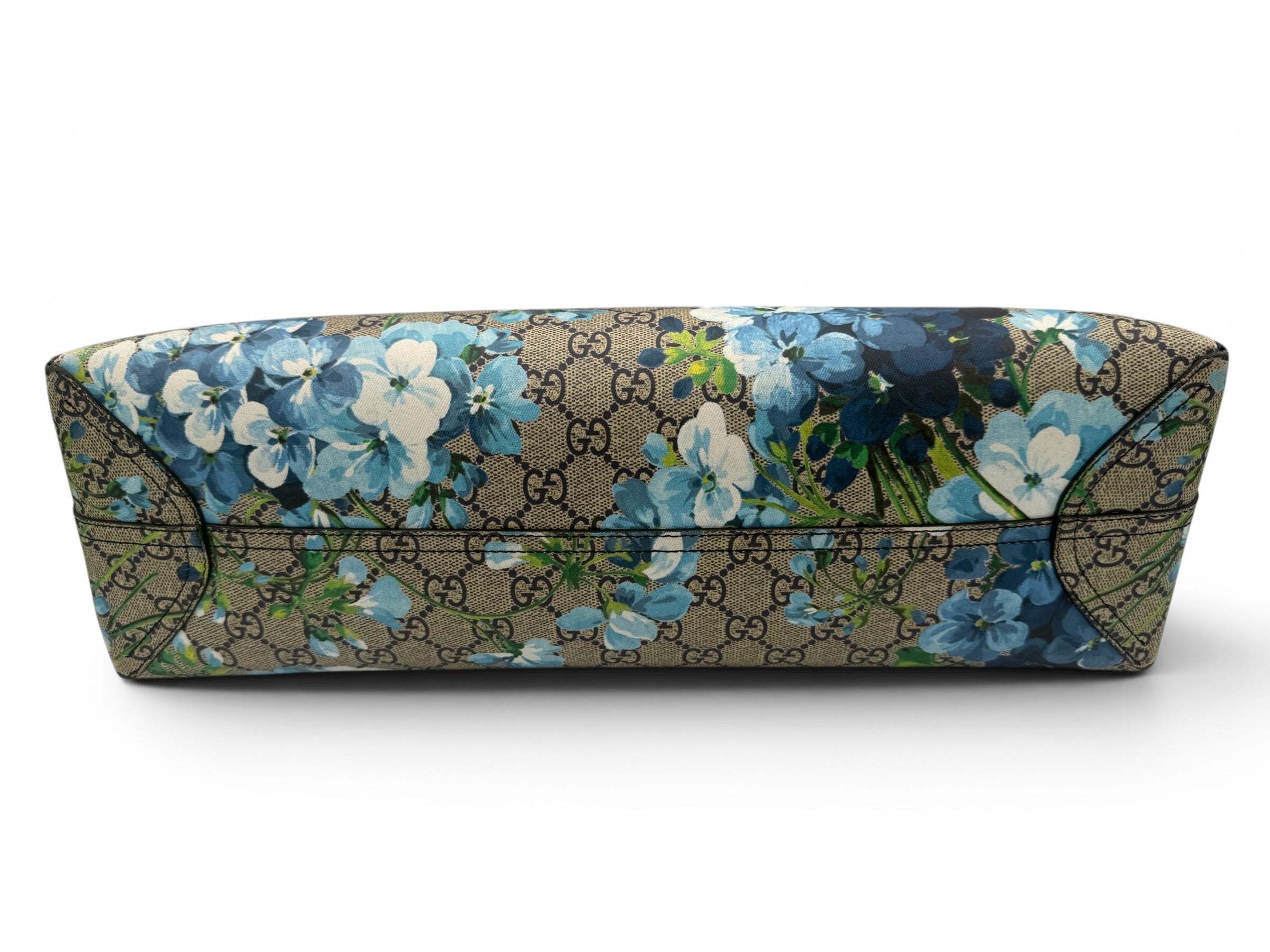 Gucci GG Blooms Reversible Supreme Canvas Large Tote Blue Floral w/ COA & Dust Bag