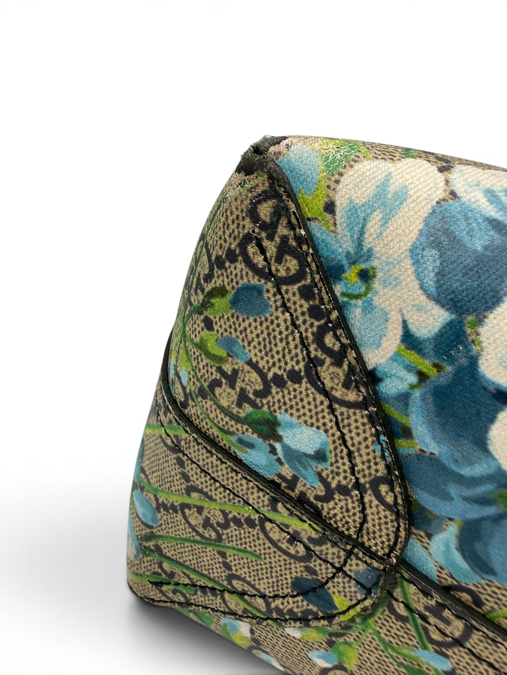 Gucci GG Blooms Reversible Supreme Canvas Large Tote Blue Floral w/ COA & Dust Bag