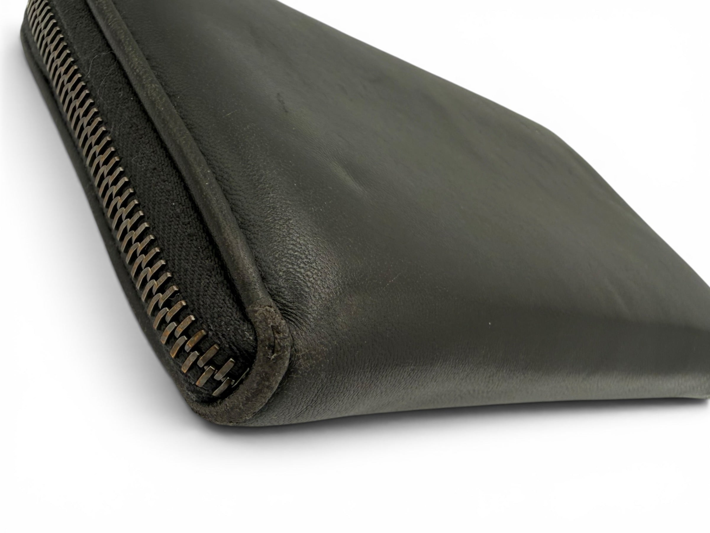 Bottega Veneta Black Leather Floral Appliqué Zip Wallet