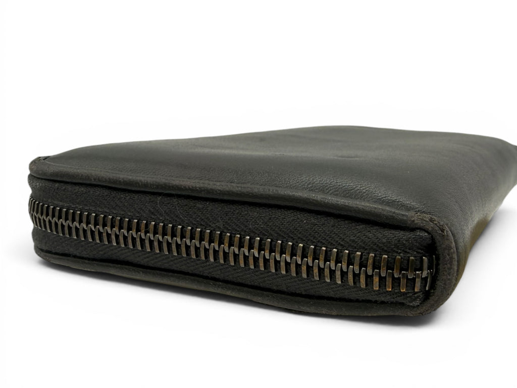 Bottega Veneta Black Leather Floral Appliqué Zip Wallet