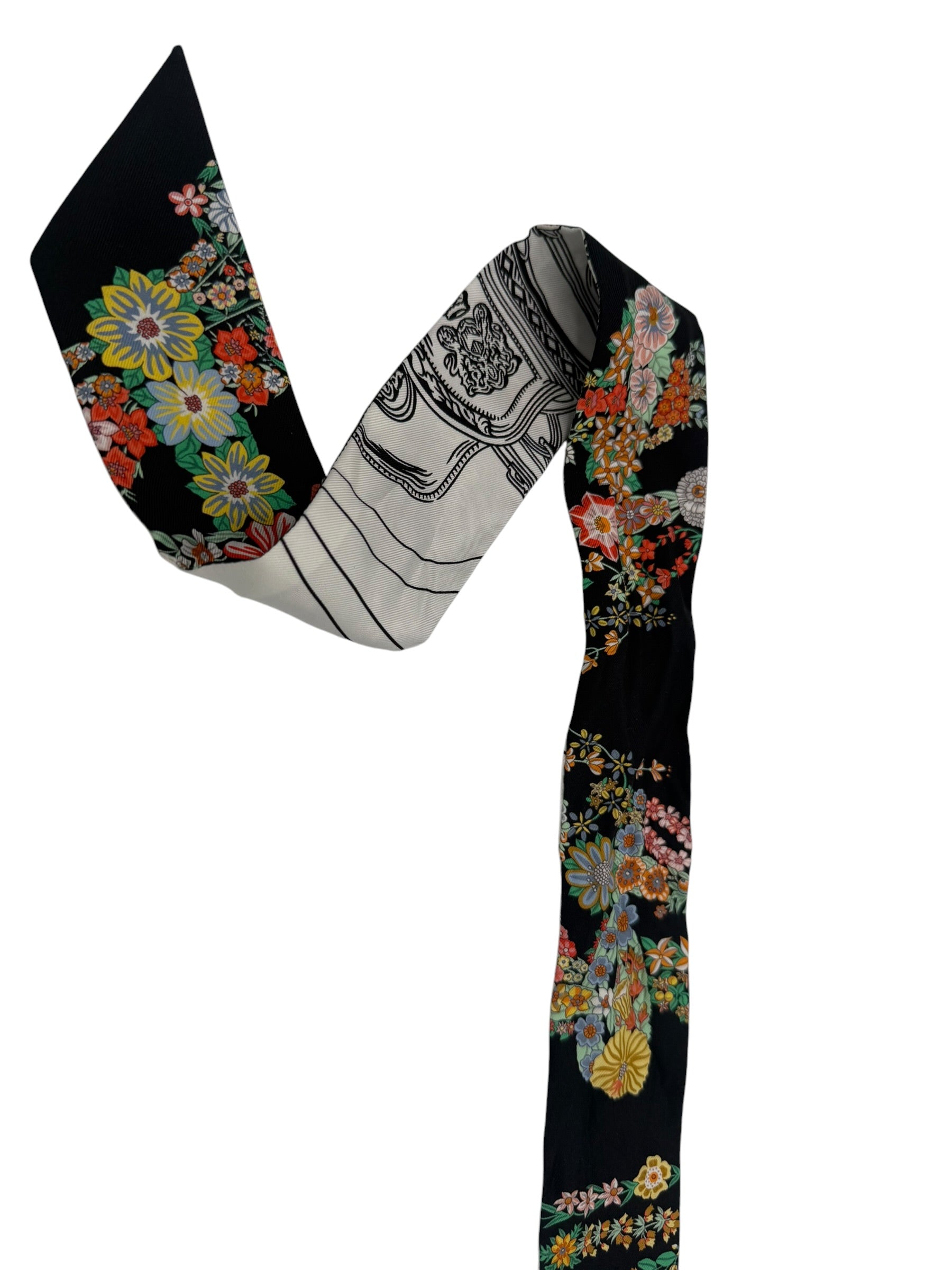 Hermés Brides de Gala En Fleurs Twilly Silk Floral