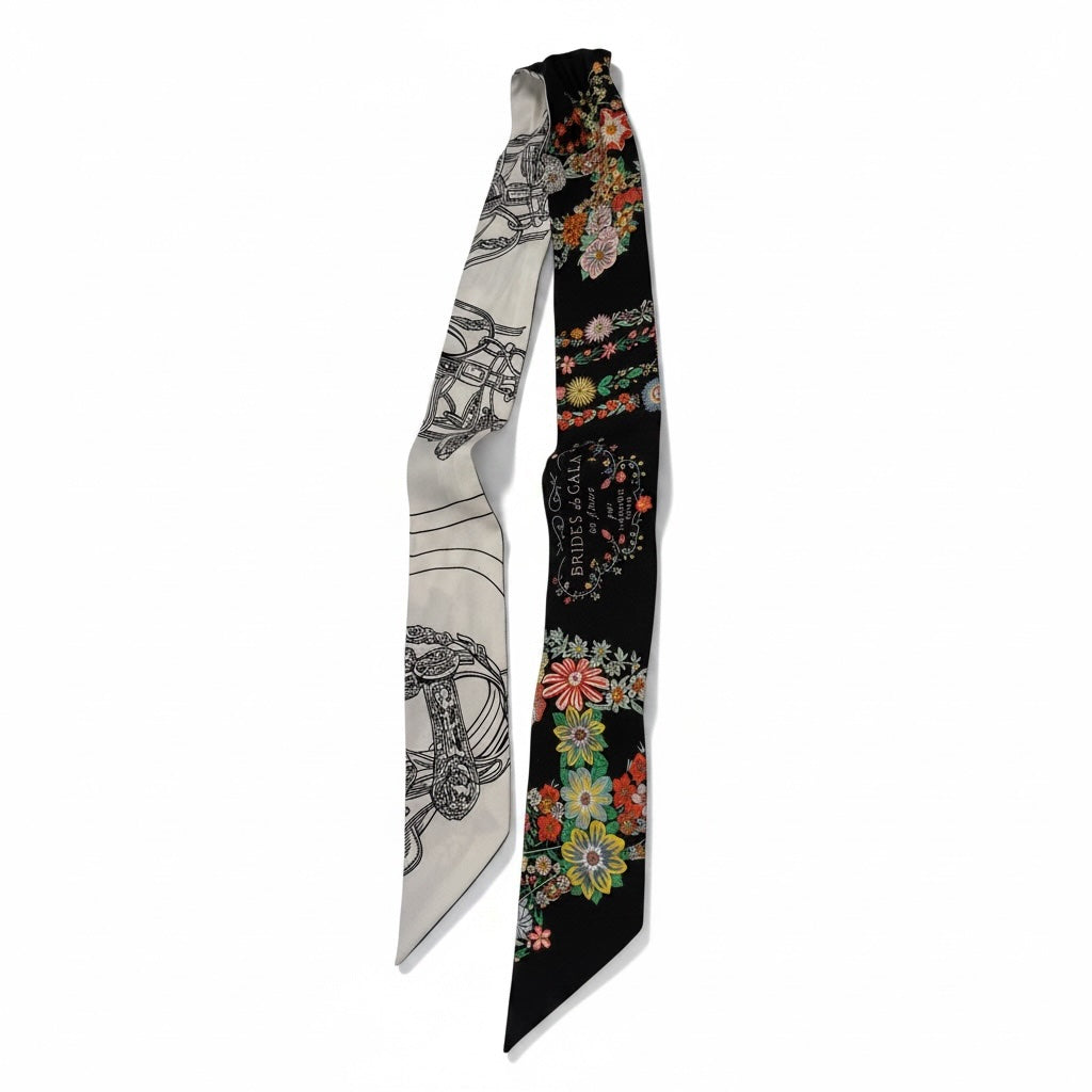 Hermés Brides de Gala En Fleurs Twilly Silk Floral