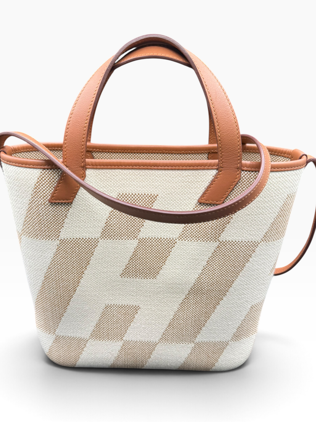Hermès Cabas H en Biais 27 Écru Toile H Canvas & Gold Swift Leather Tote