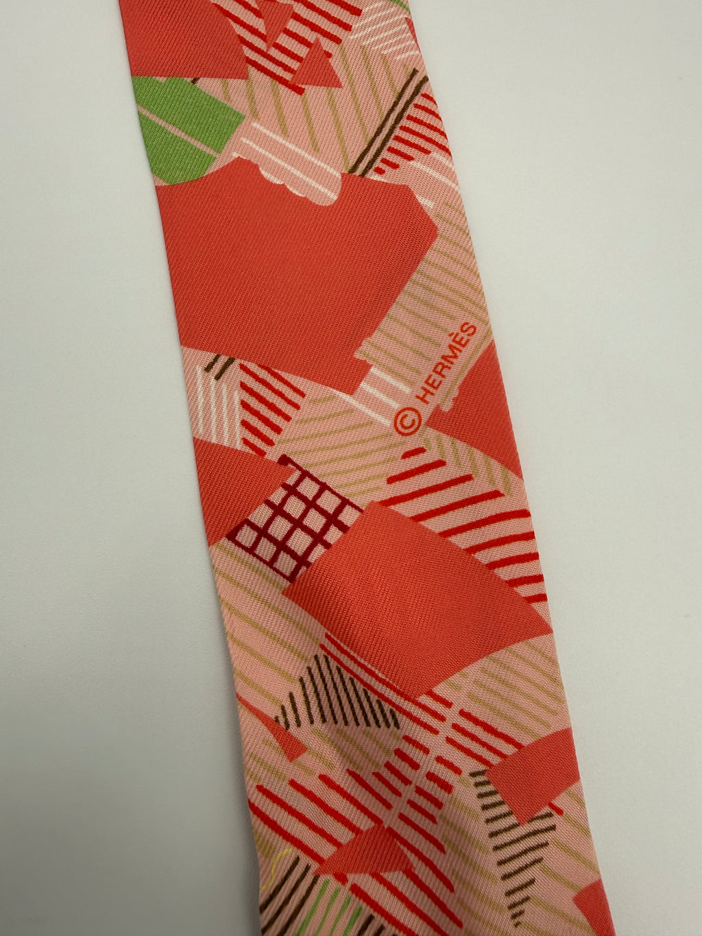 Hermès Calicadour Twilly Scarf Light Orange Pink