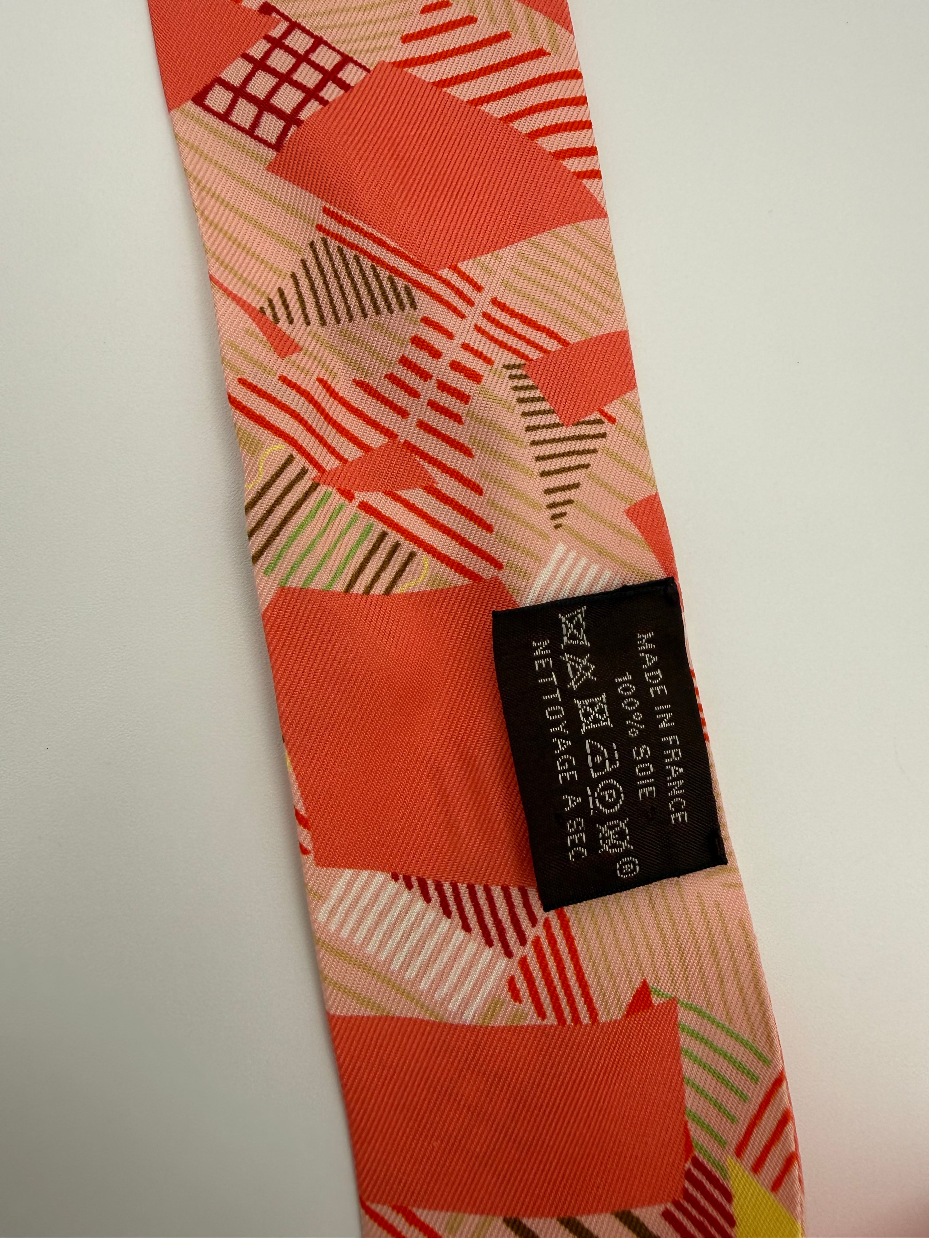 Hermès Calicadour Twilly Scarf Light Orange Pink