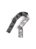 Chanel Black & White Camellia CC Silk Slim Bandeau Scarf
