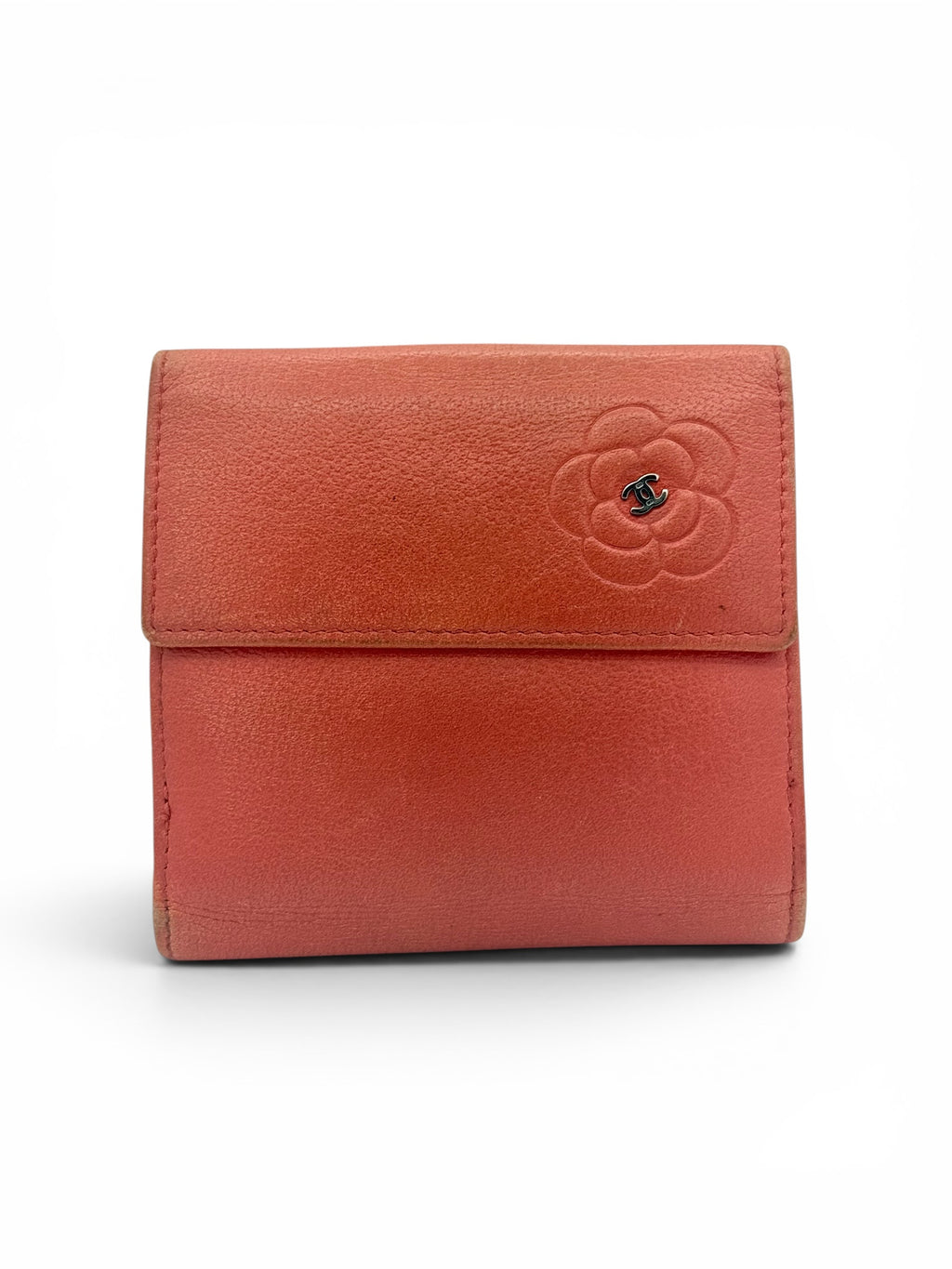 Chanel Vintage Camellia Lambskin Compact Wallet
