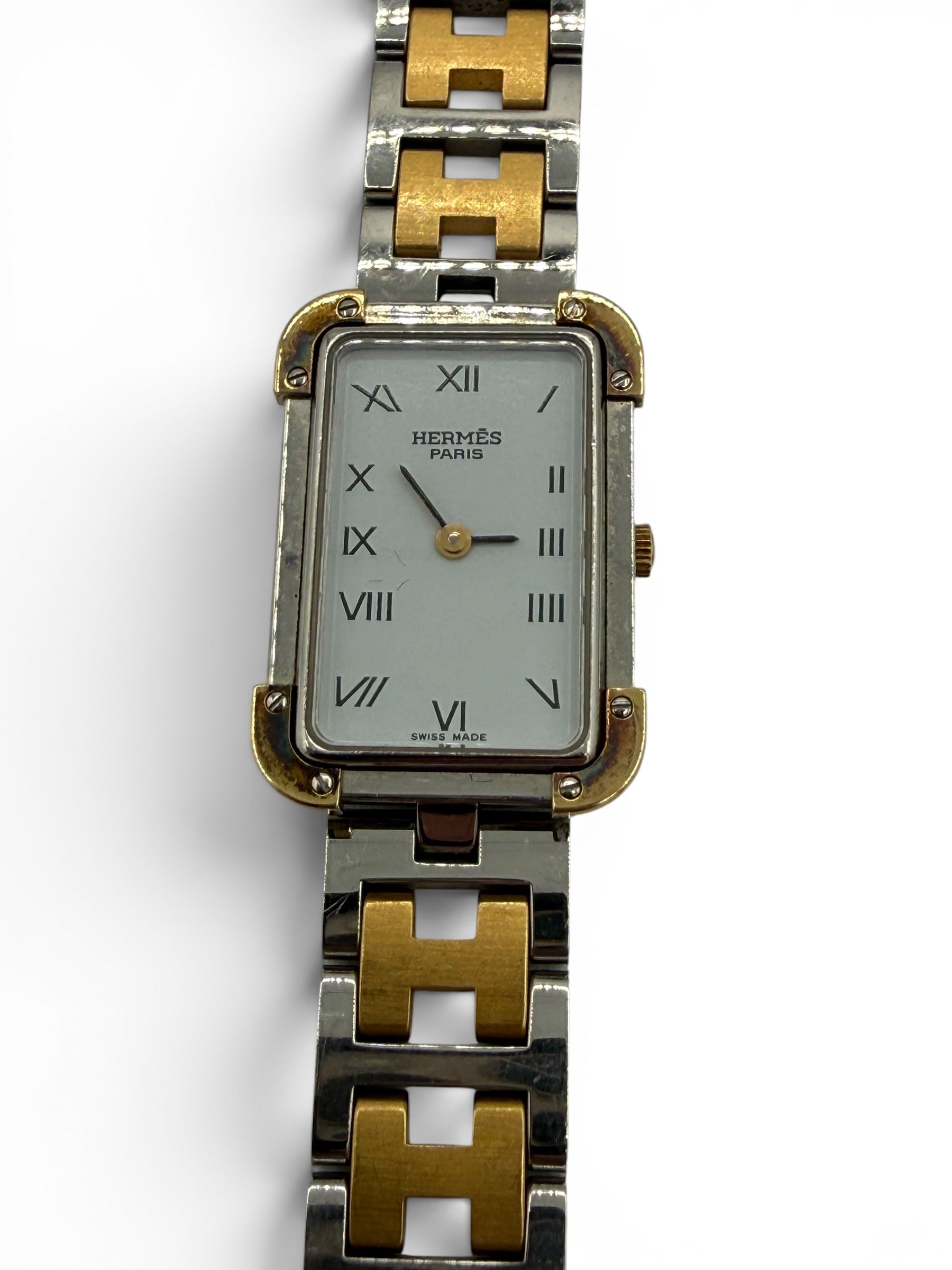 Hermés Cape Cod PM Two-Tone Stainless Steel & Gold H-Link Quartz Watch