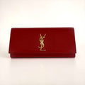 Yves Saint Laurent Classic Monogram Cassandre Red Leather Clutch