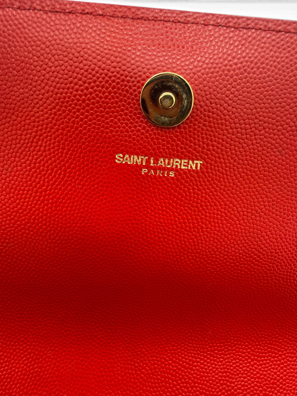 Yves Saint Laurent Classic Monogram Cassandre Red Leather Clutch