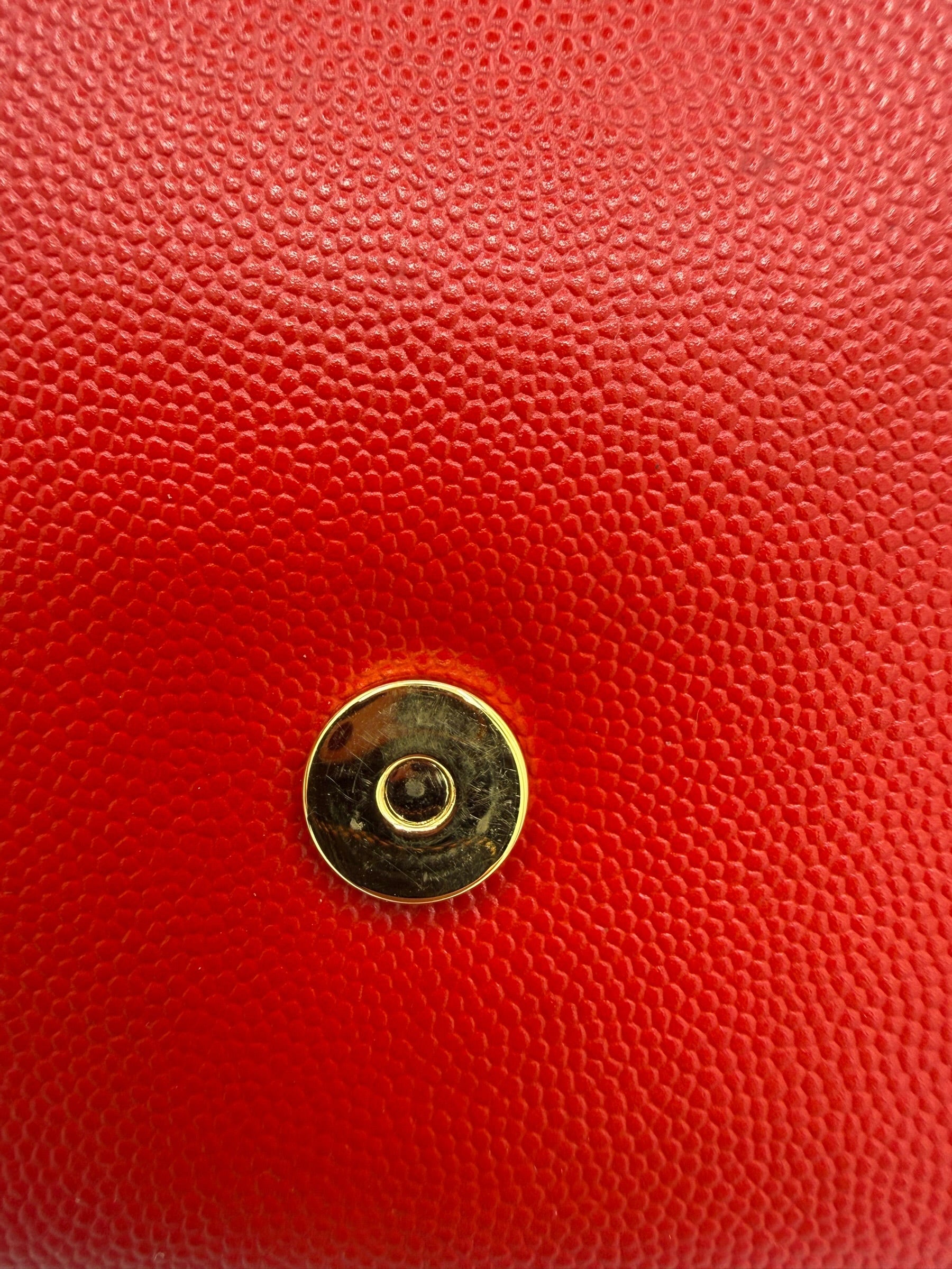 Yves Saint Laurent Classic Monogram Cassandre Red Leather Clutch