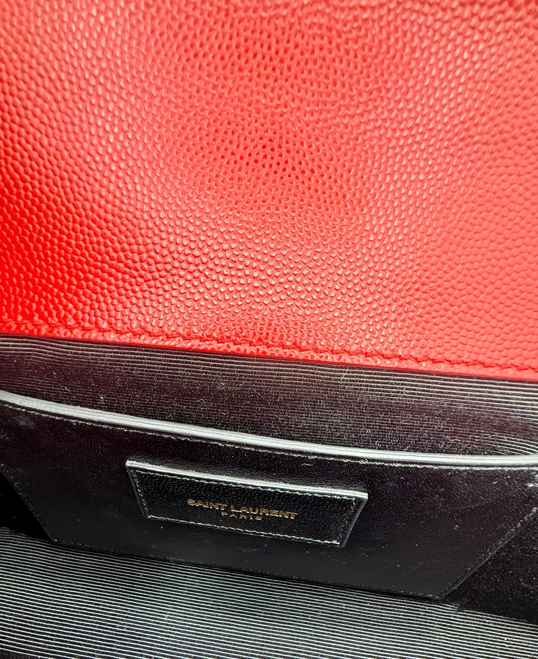 Yves Saint Laurent Classic Monogram Cassandre Red Leather Clutch