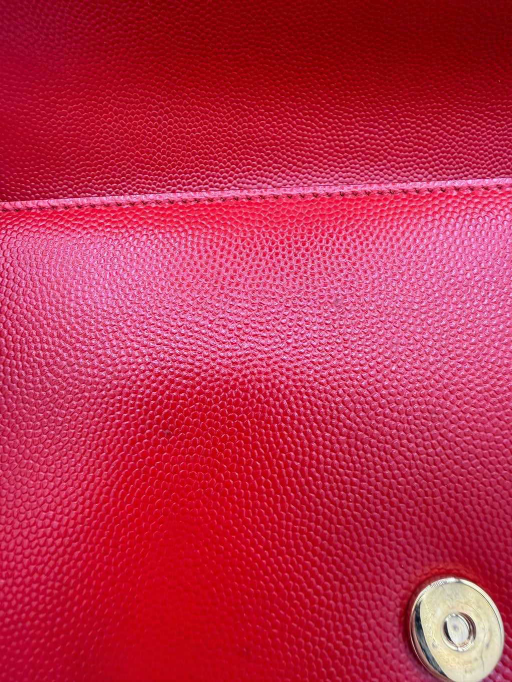 Yves Saint Laurent Classic Monogram Cassandre Red Leather Clutch