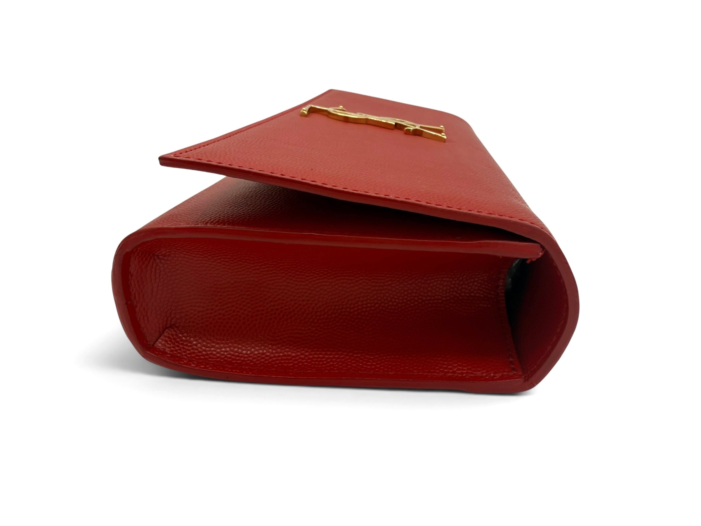 Yves Saint Laurent Classic Monogram Cassandre Red Leather Clutch