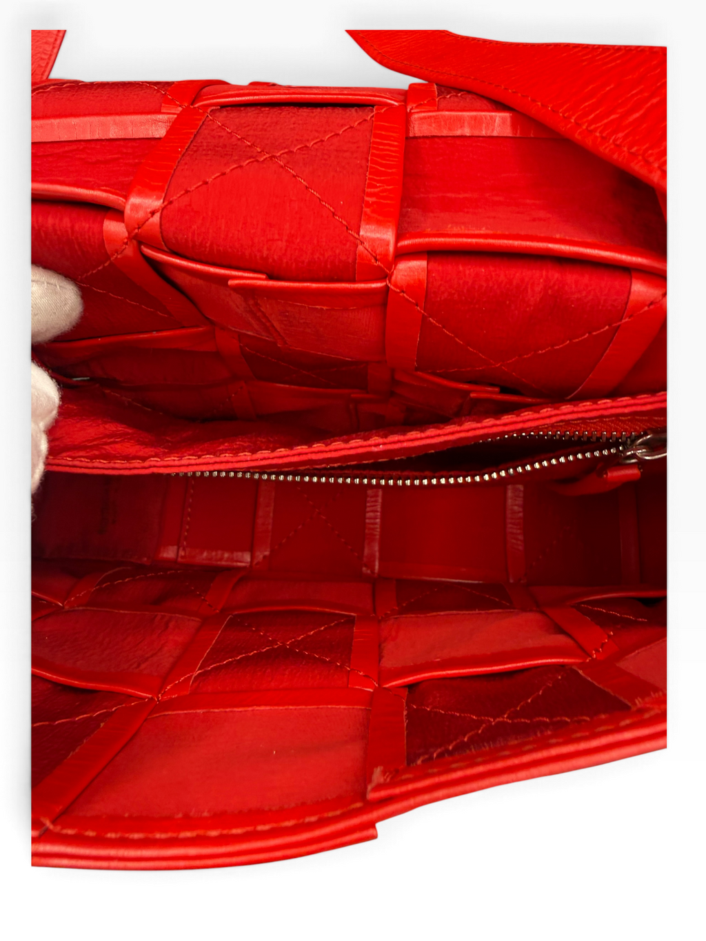Bottega Veneta Red Intrecciato Leather Cassette Crossbody Bag