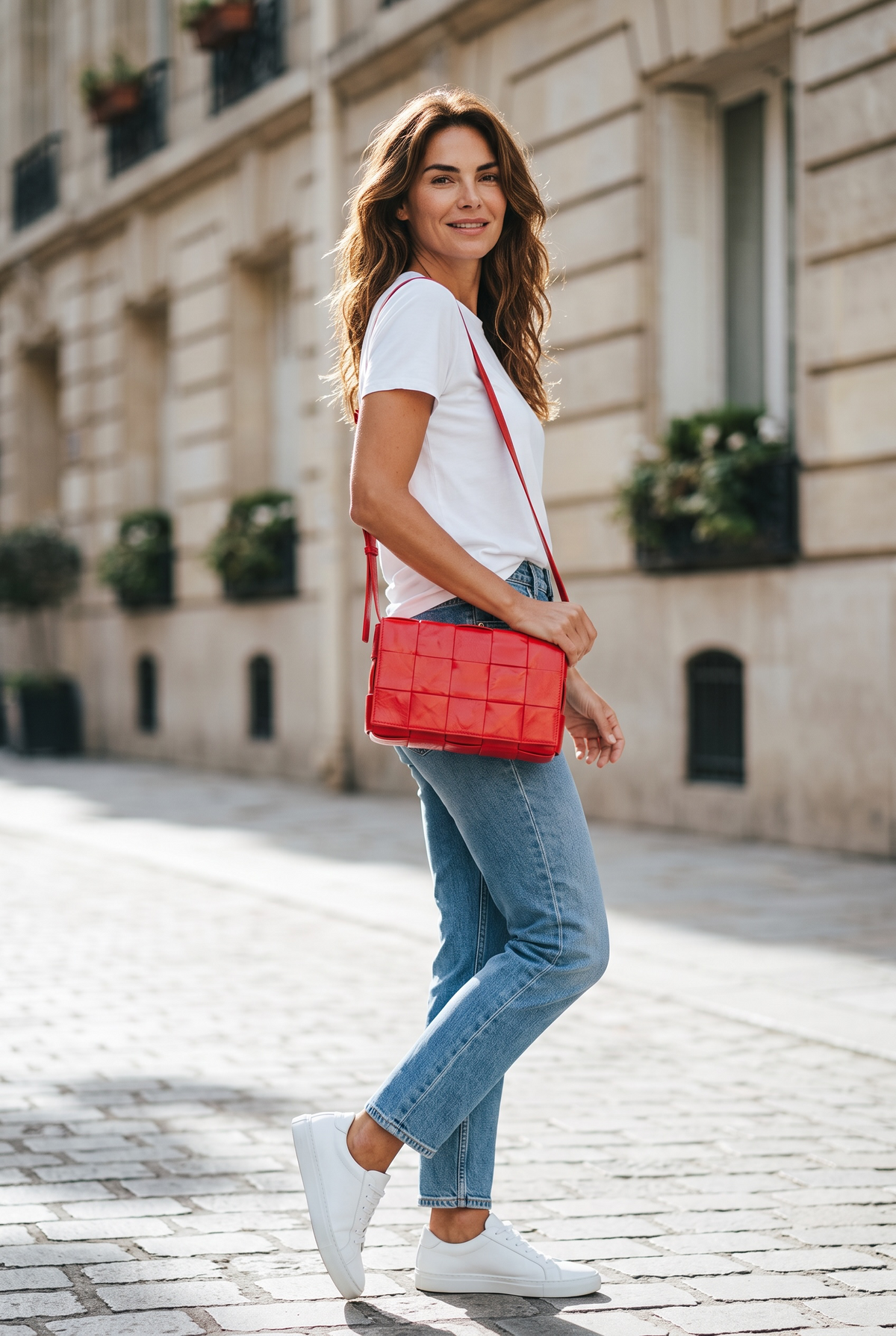 Bottega Veneta Red Intrecciato Leather Cassette Crossbody Bag
