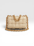 Bottega Veneta Chain Cassette Bag Chalk Lambskin with Gold Chain