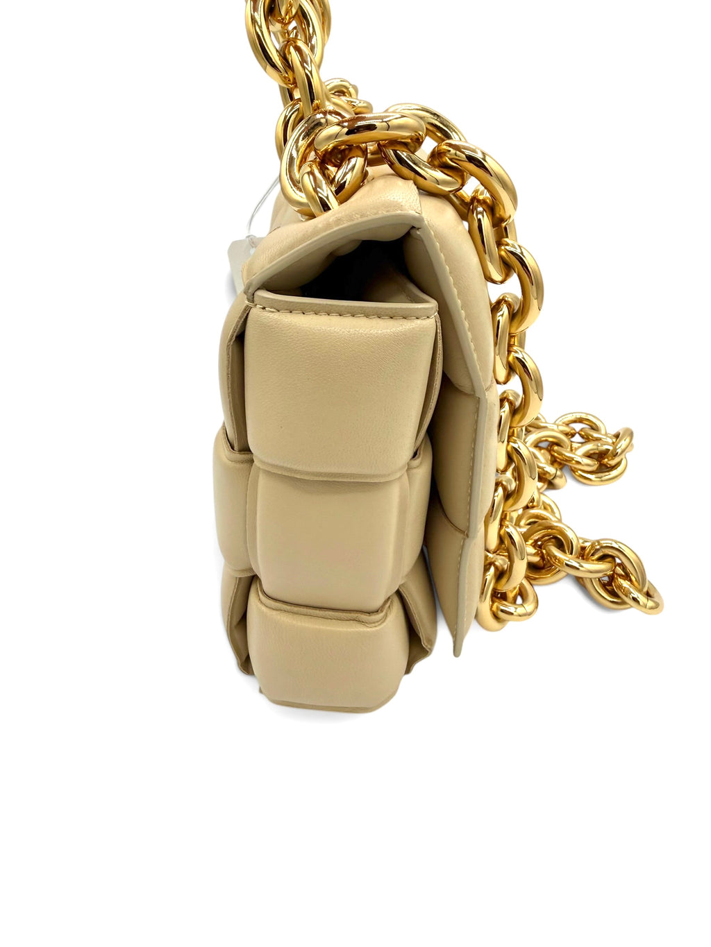 Bottega Veneta Chain Cassette Bag Chalk Lambskin with Gold Chain