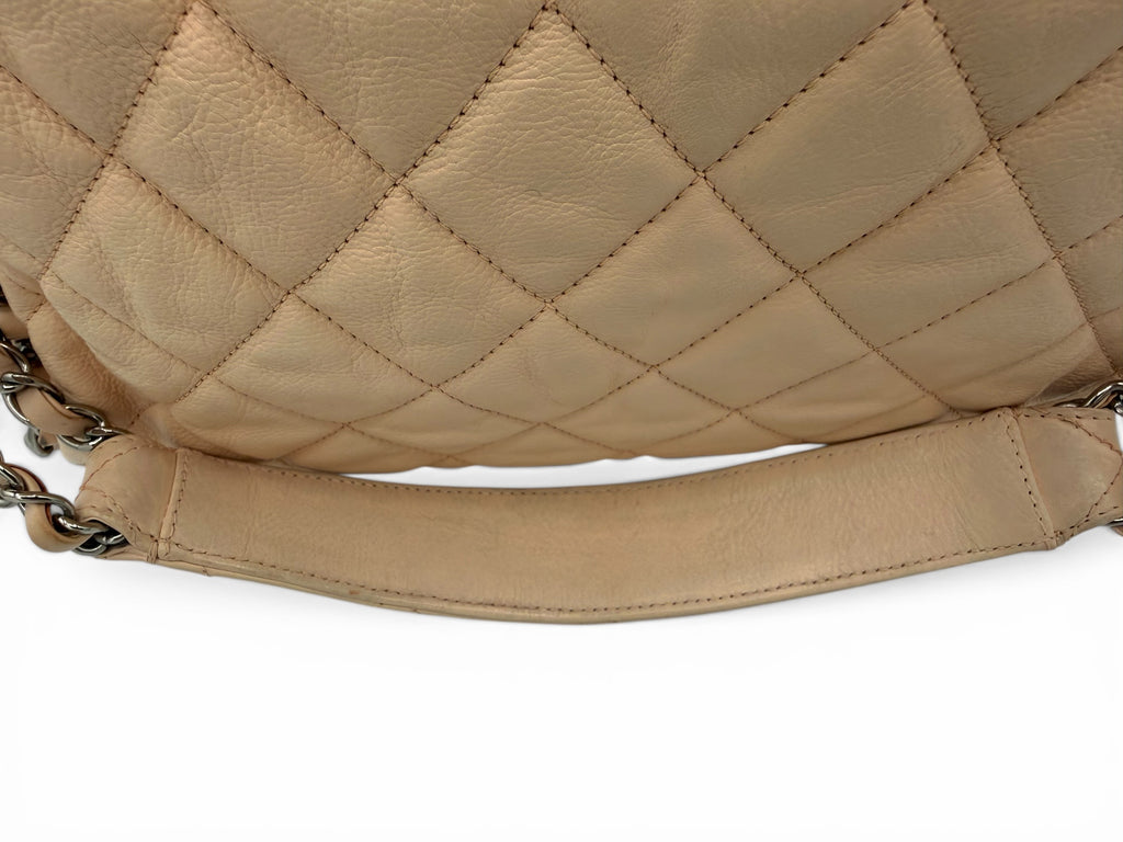 Chanel Chain Me Hobo Shoulder Bag Beige Clair Quilted Lambskin Leather