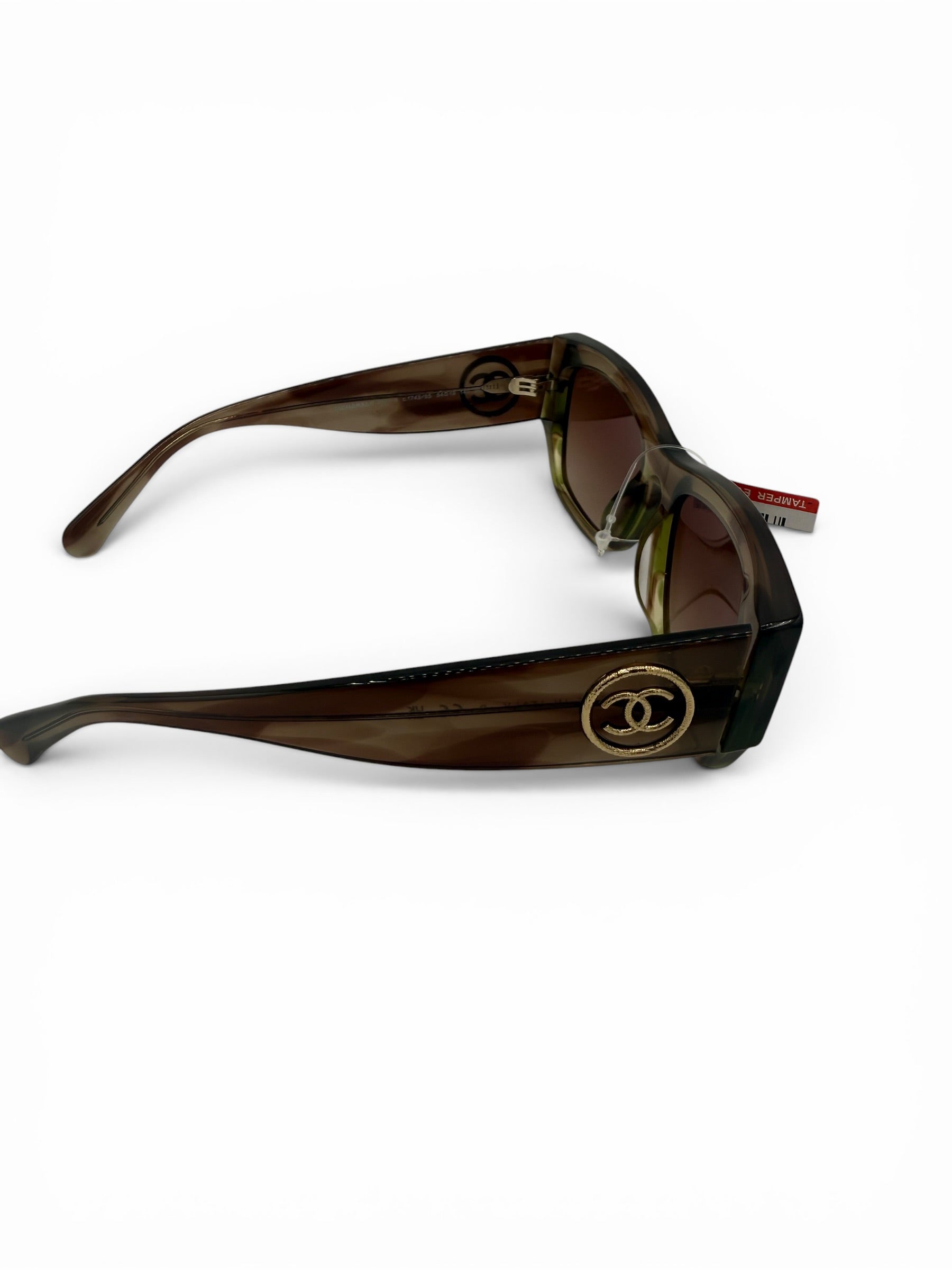Chanel 5507-A Olive Green Gradient CC Logo Sunglasses 54 19 140
