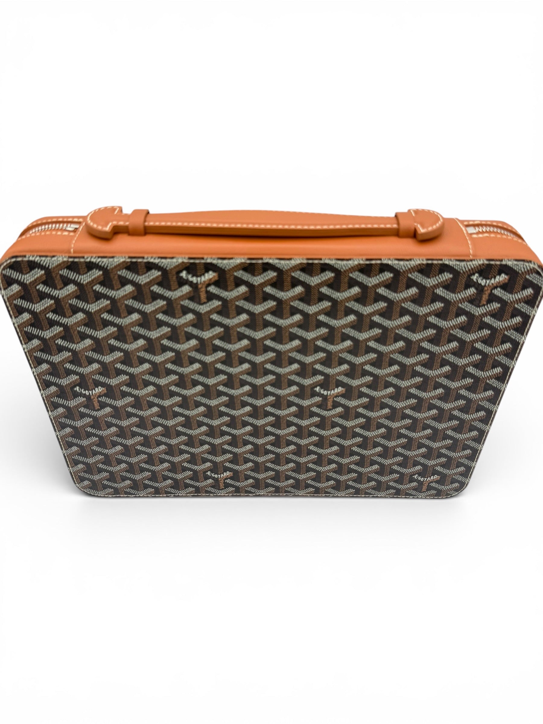 Goyard Compagnon Universal A4 Zip Portfolio Case Black/Brown Full Set w/ Receipt
