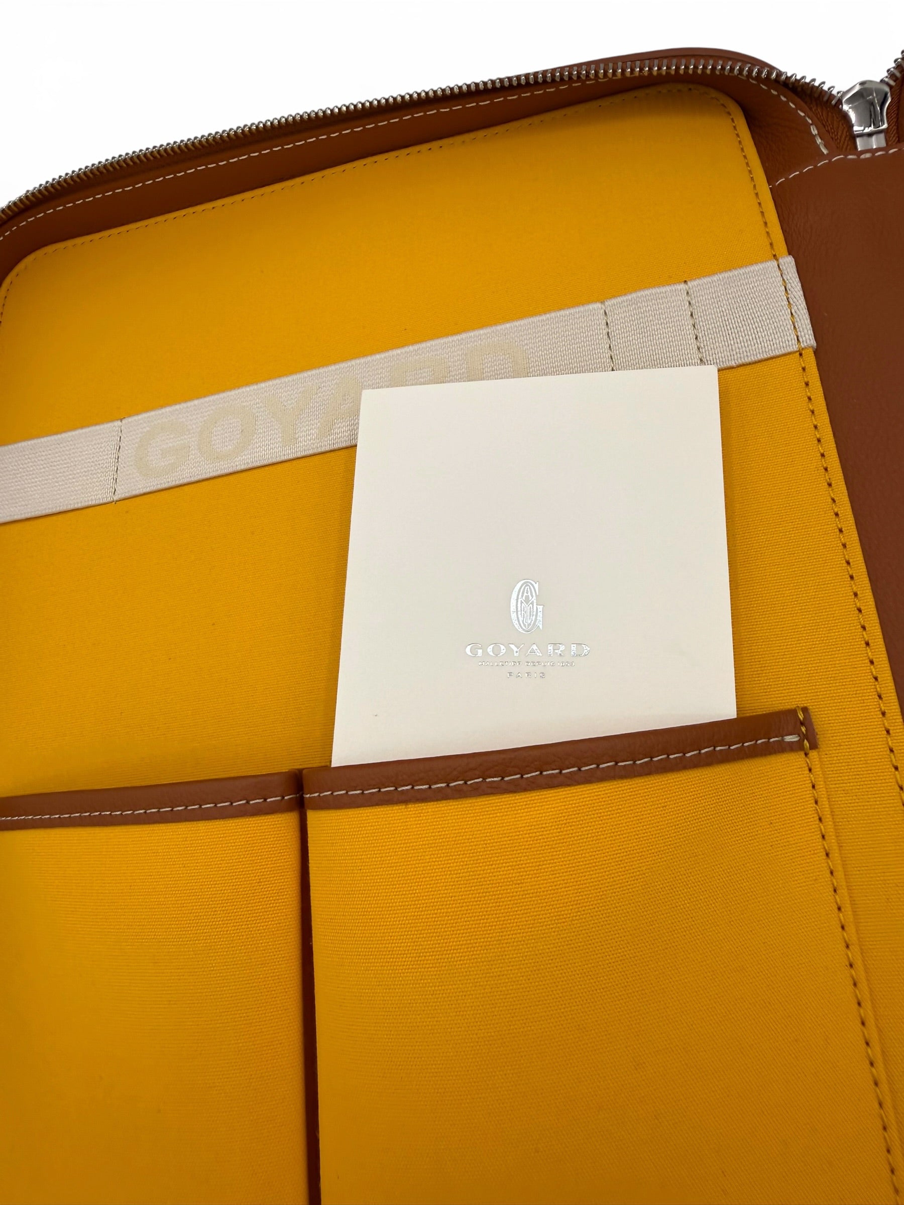 Goyard Compagnon Universal A4 Zip Portfolio Case Black/Brown Full Set w/ Receipt