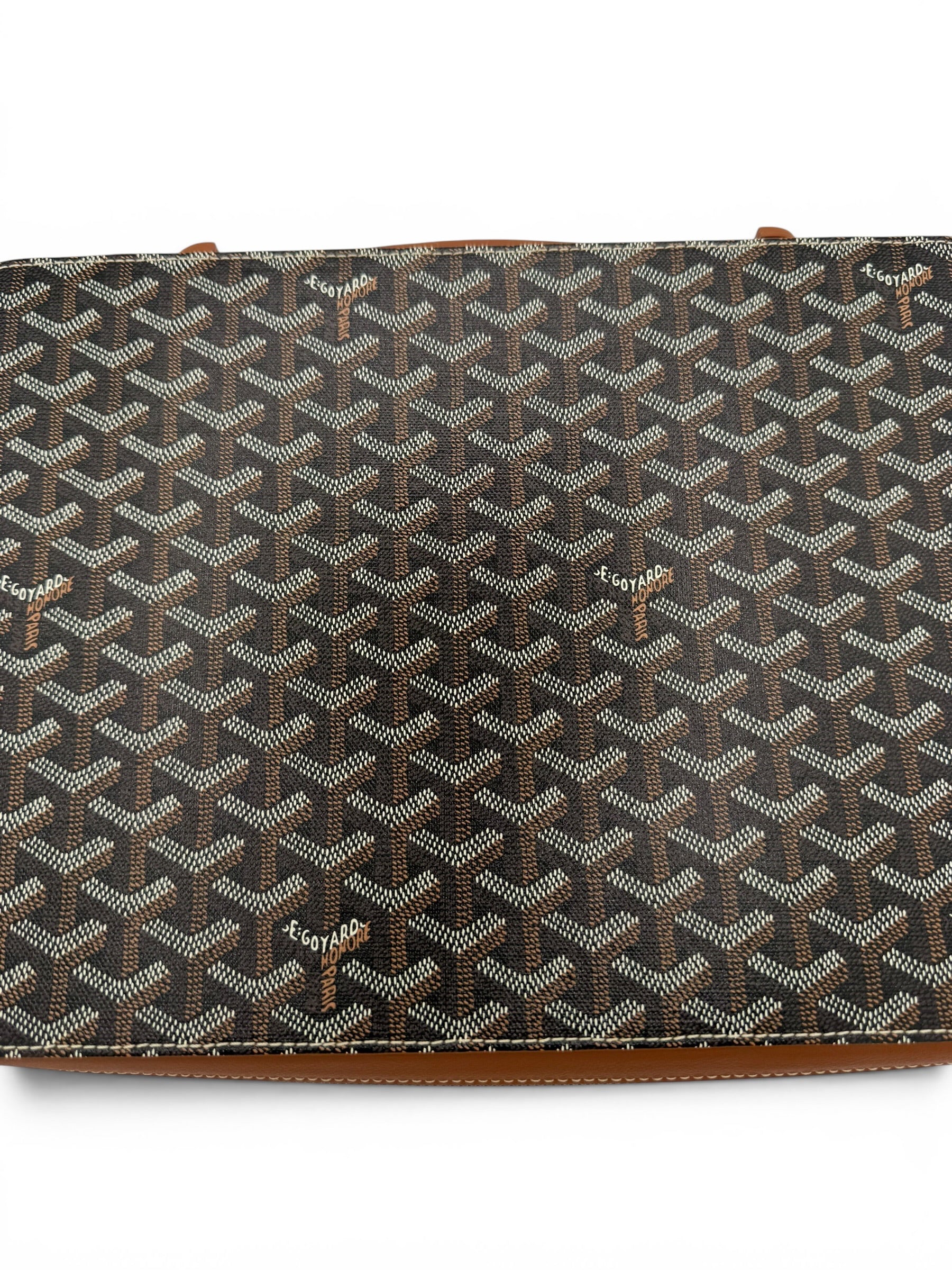 Goyard Compagnon Universal A4 Zip Portfolio Case Black/Brown Full Set w/ Receipt
