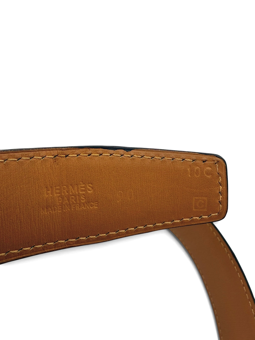 Hermès Vintage Constance H Buckle Brown Ostrich Leather Belt Size 90