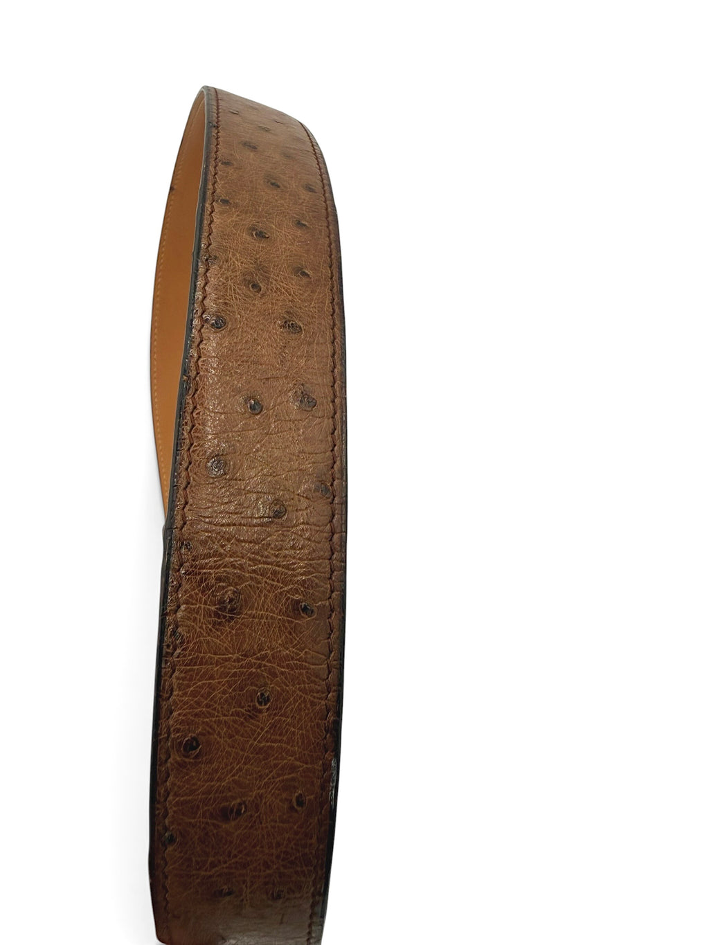 Hermès Vintage Constance H Buckle Brown Ostrich Leather Belt Size 90