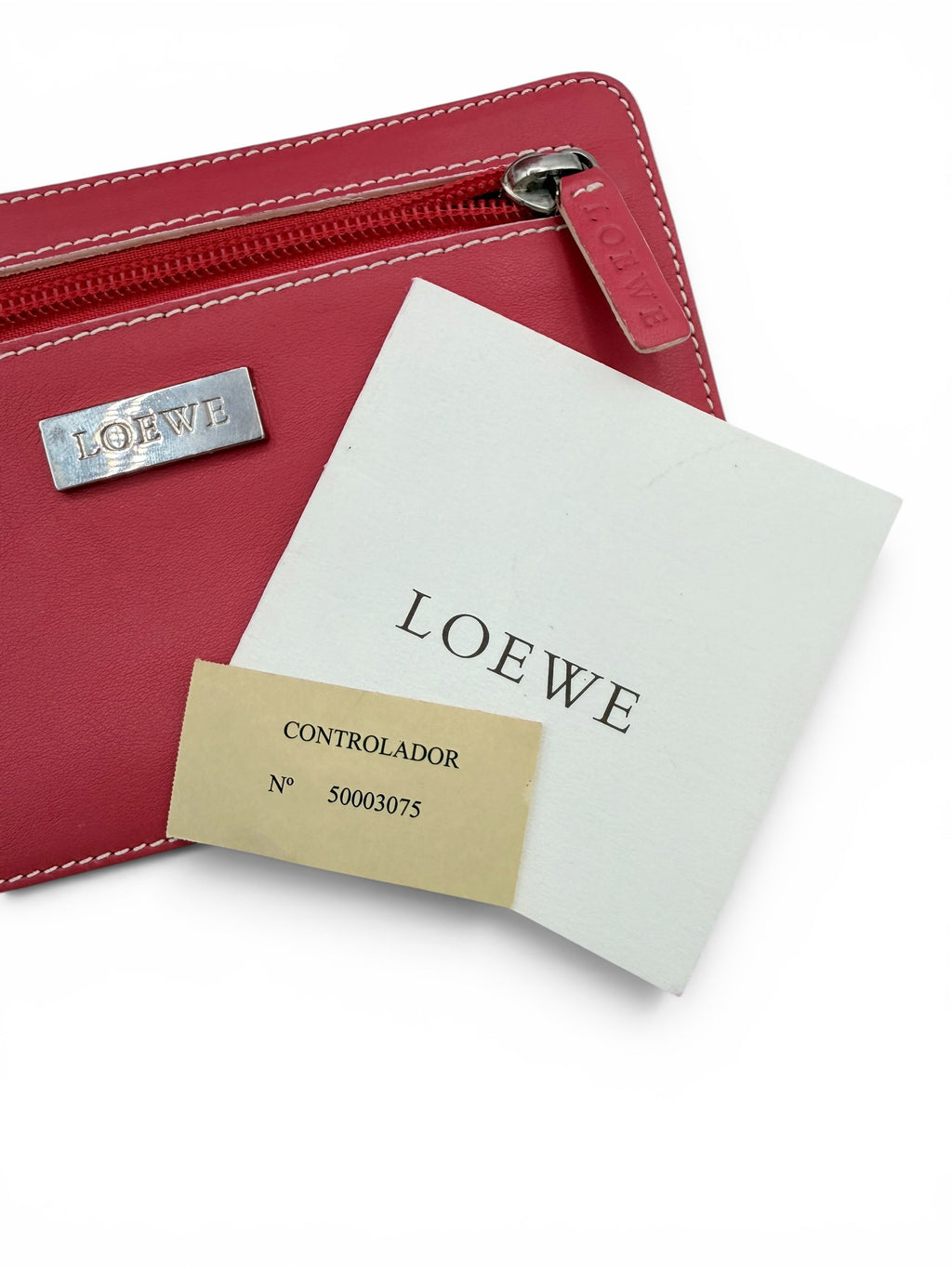 Loewe Coral Nappa Leather Shoulder Bag with Matching Zip Pouch