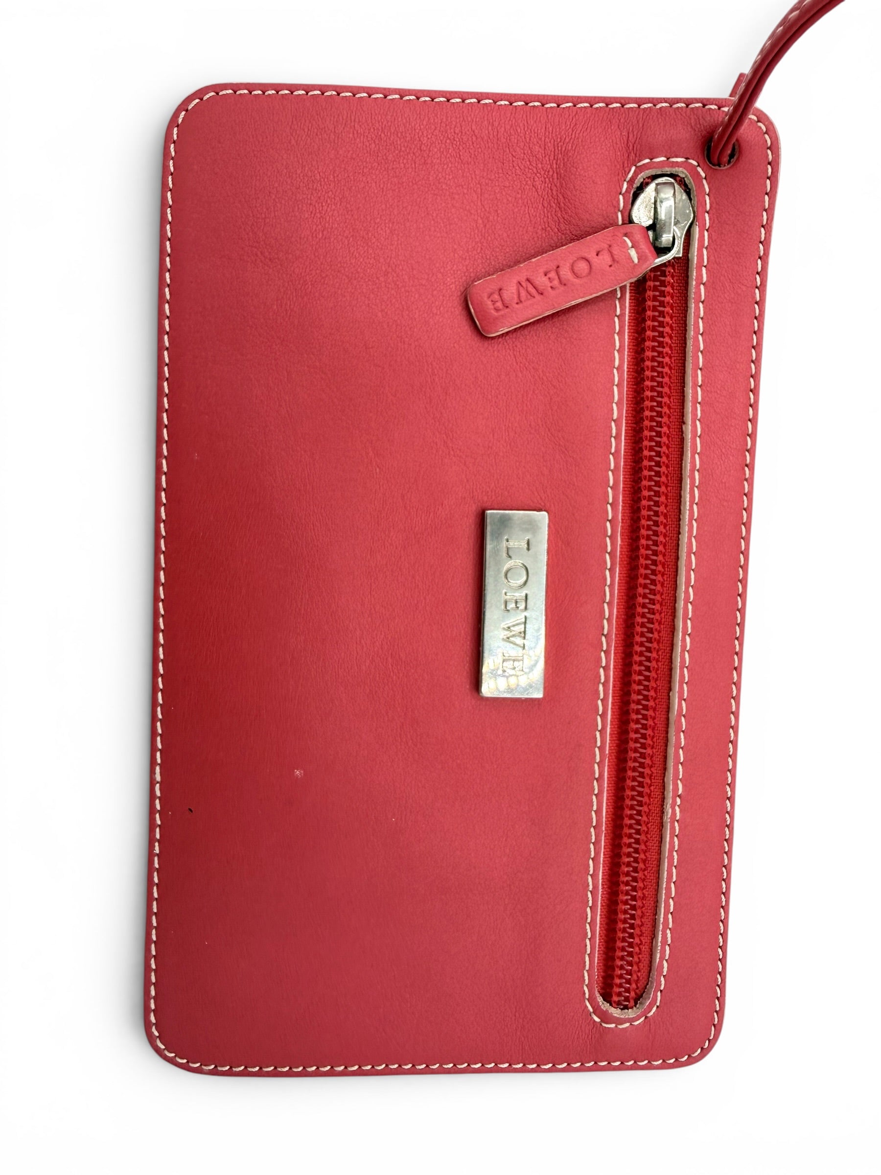 Loewe Coral Nappa Leather Shoulder Bag with Matching Zip Pouch