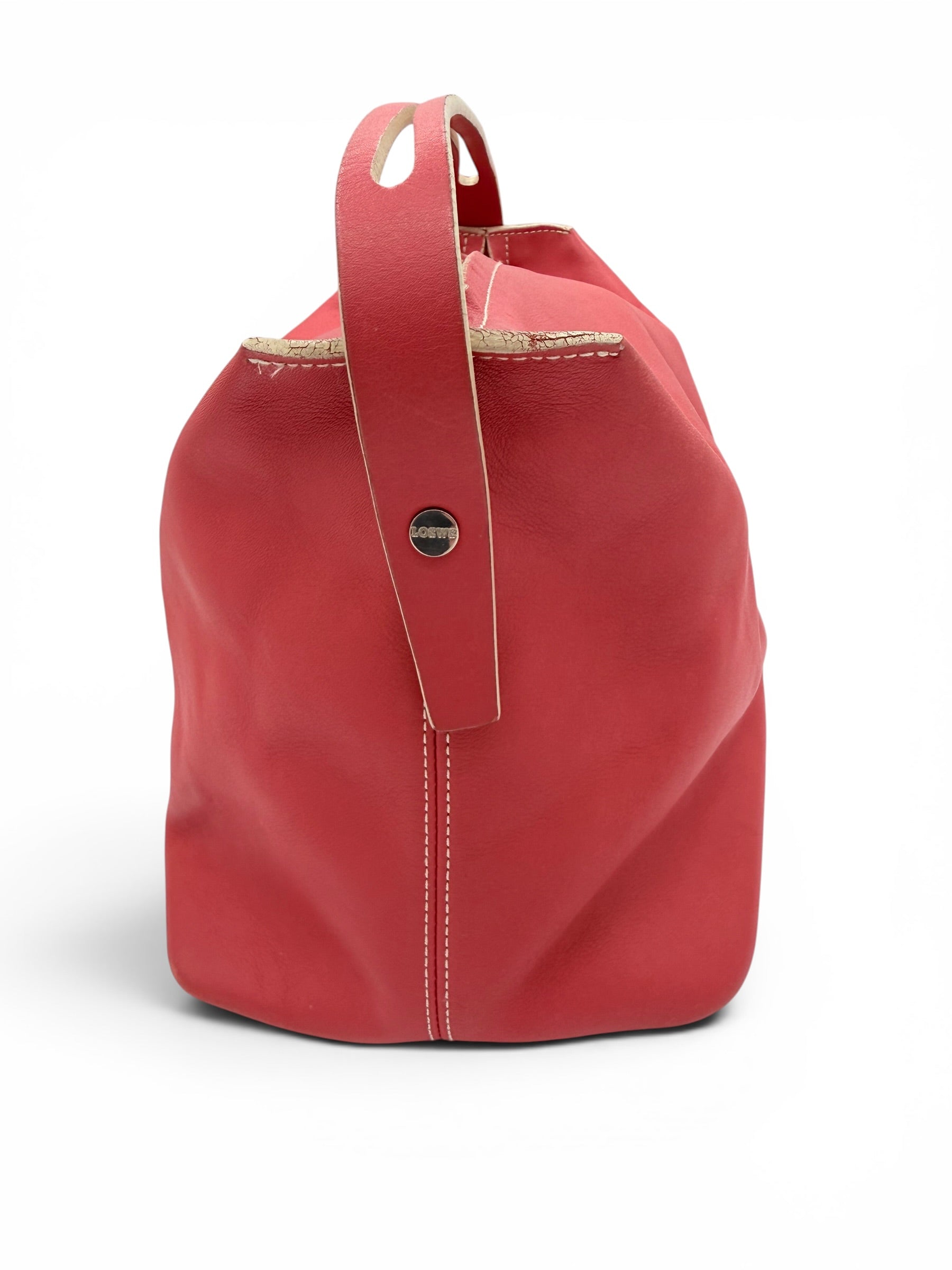 Loewe Coral Nappa Leather Shoulder Bag with Matching Zip Pouch