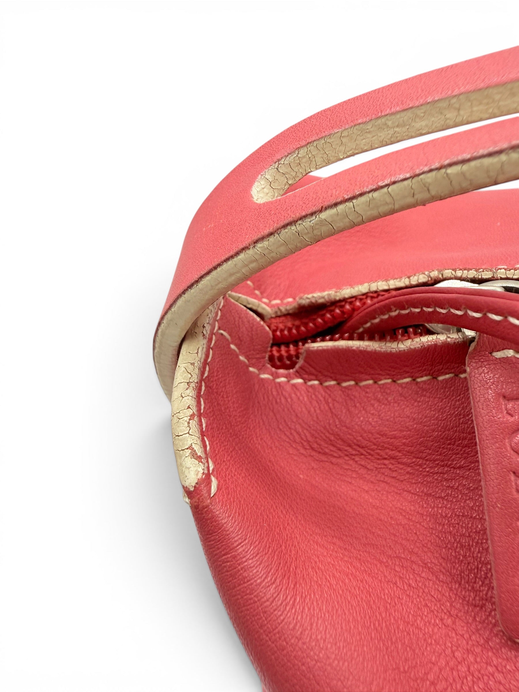 Loewe Coral Nappa Leather Shoulder Bag with Matching Zip Pouch